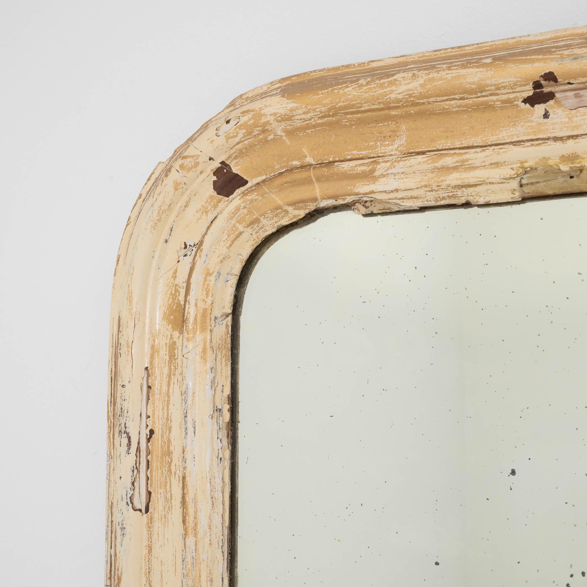 19th Century Louis Phillipe French White Patinated Mirror For Sale 7