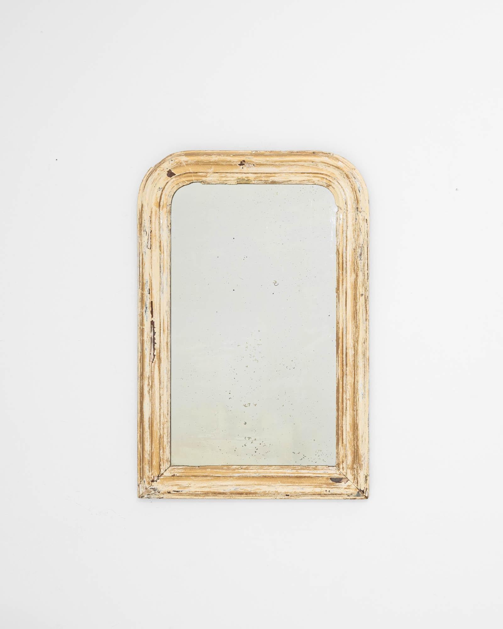 French Provincial 19th Century Louis Phillipe French White Patinated Mirror For Sale