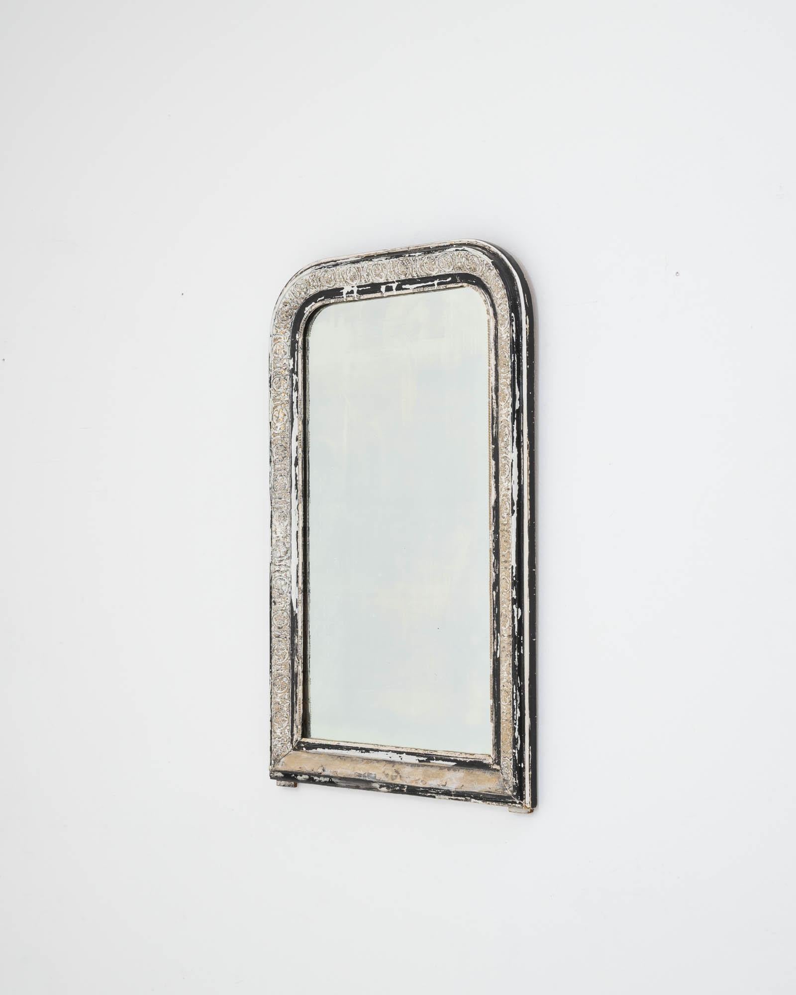 19th Century Louis Phillipe French White Patinated Mirror In Good Condition In High Point, NC