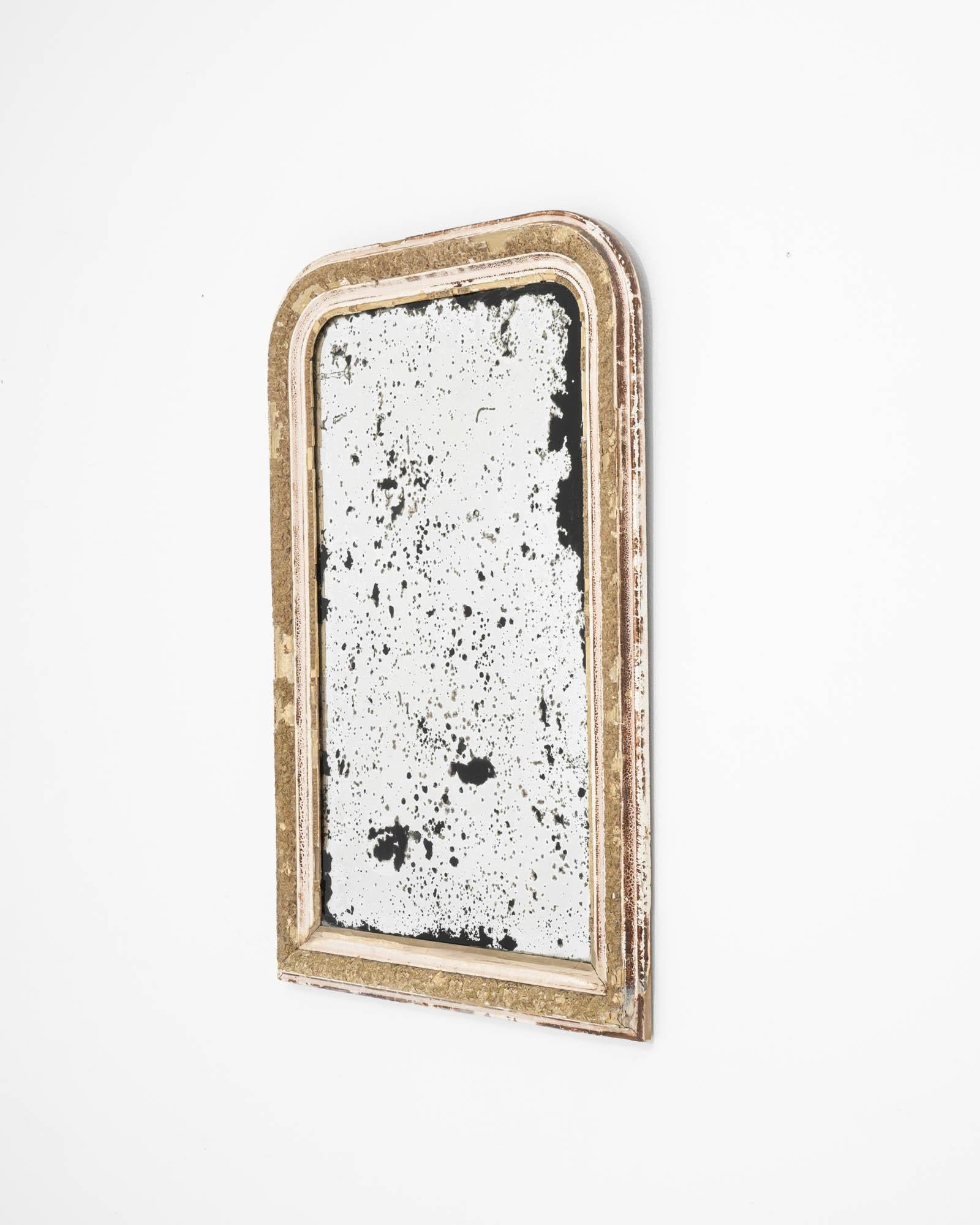 19th Century Louis Phillipe French White Patinated Mirror In Good Condition In High Point, NC