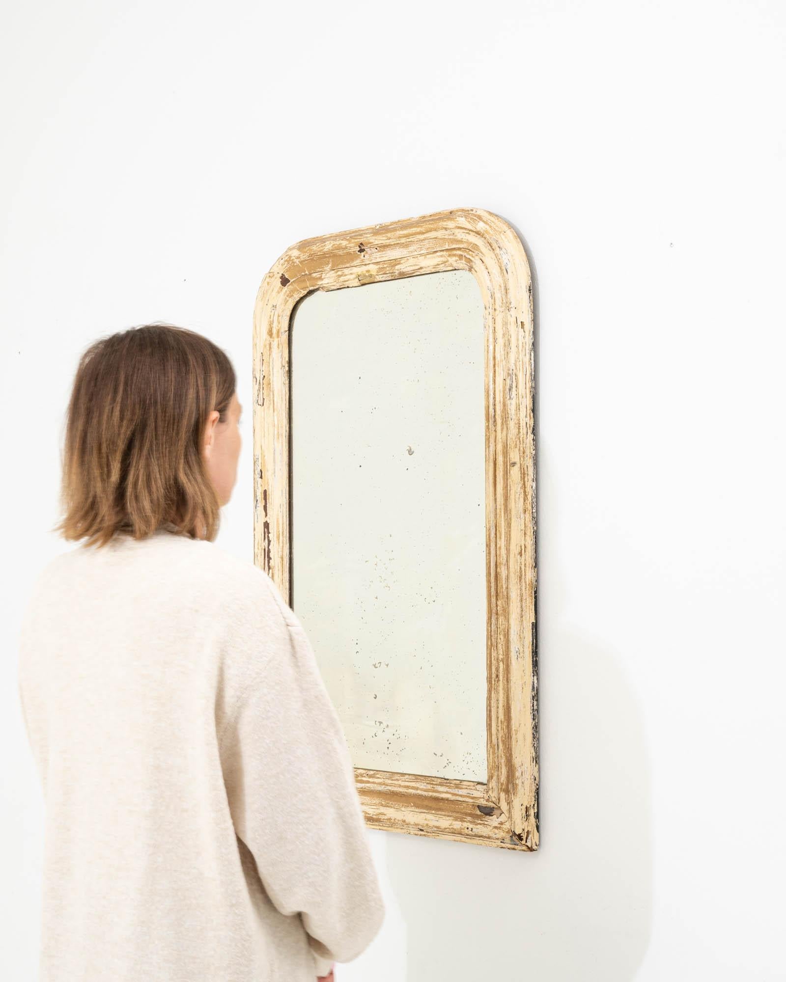19th Century Louis Phillipe French White Patinated Mirror 2