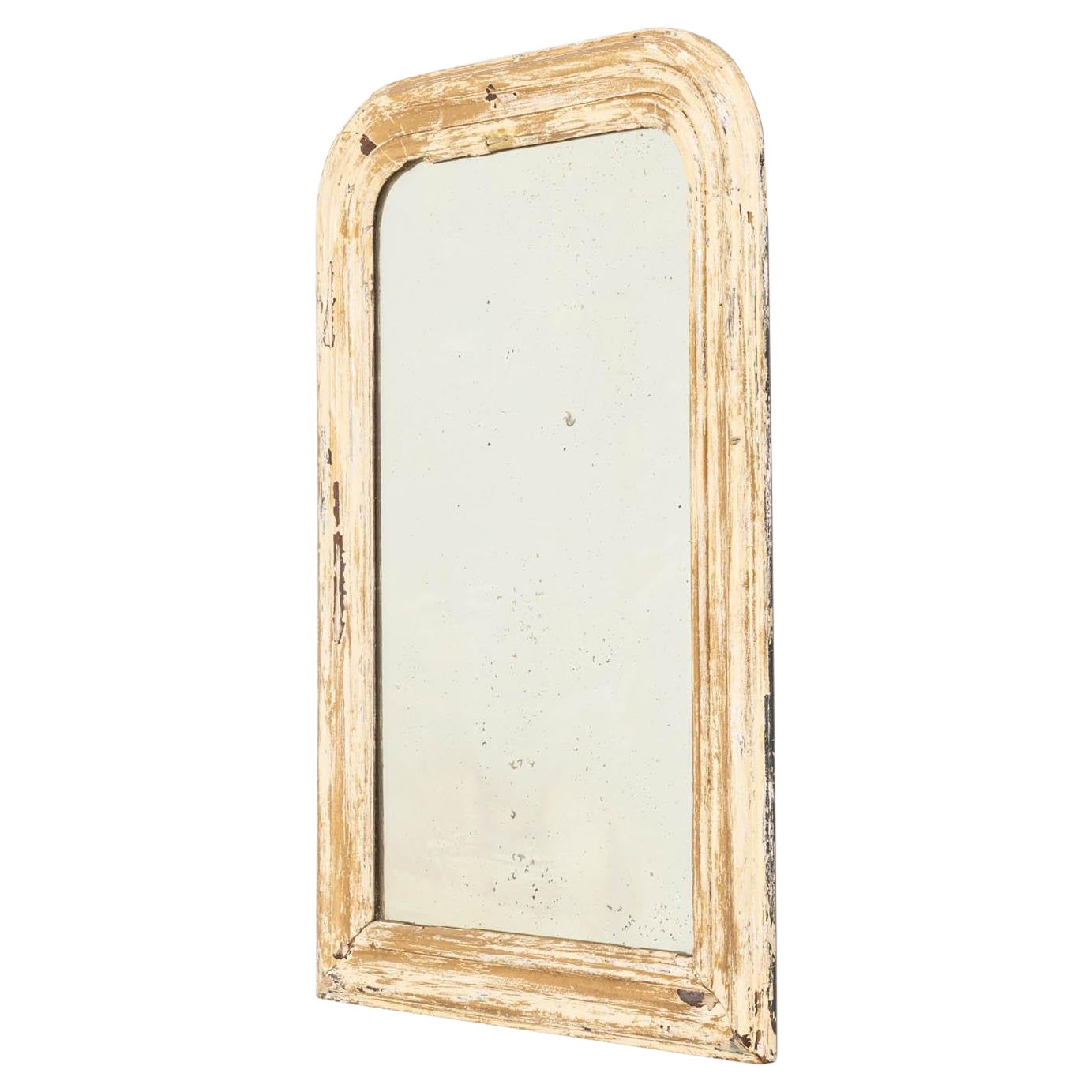 19th Century Louis Phillipe French White Patinated Mirror