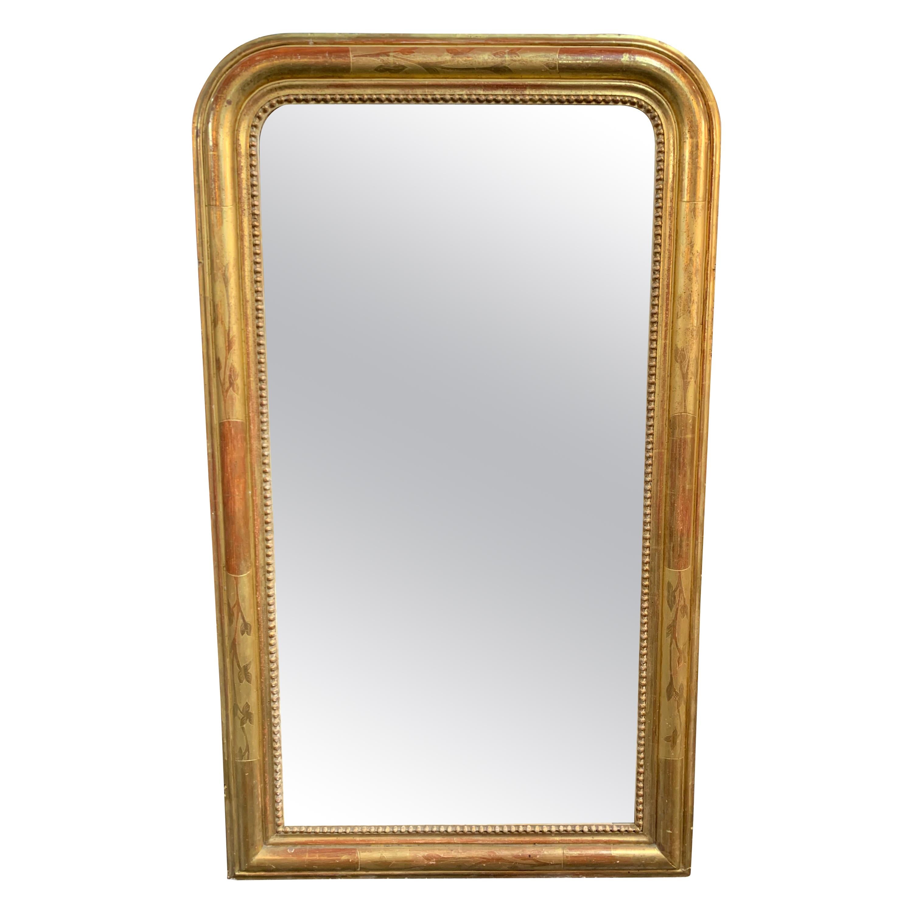 19th Century Louis Phillipe Gold Gilded Mirror