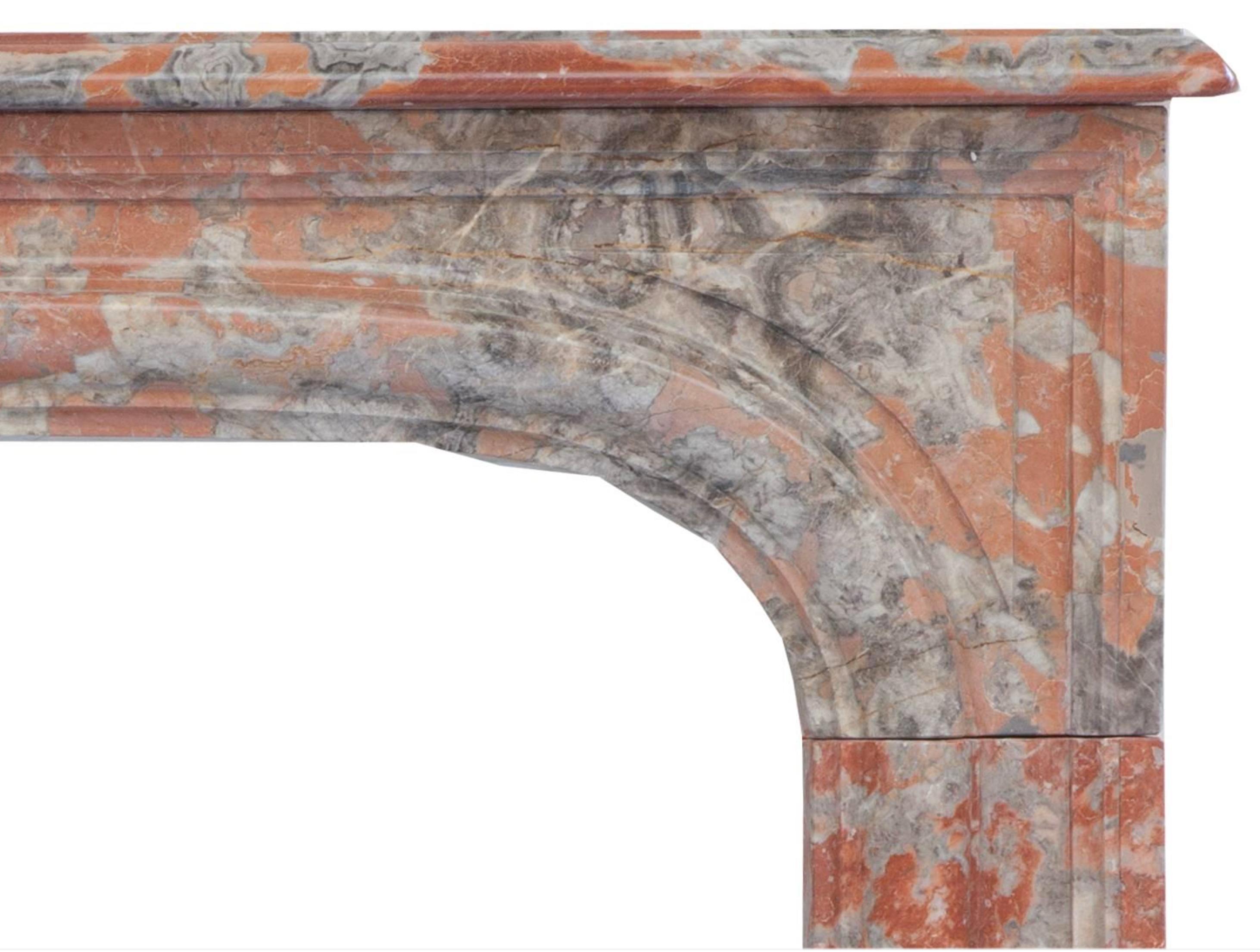 Hand-Carved 19th Century Louis Phillipe Marble Fireplace Mantel For Sale