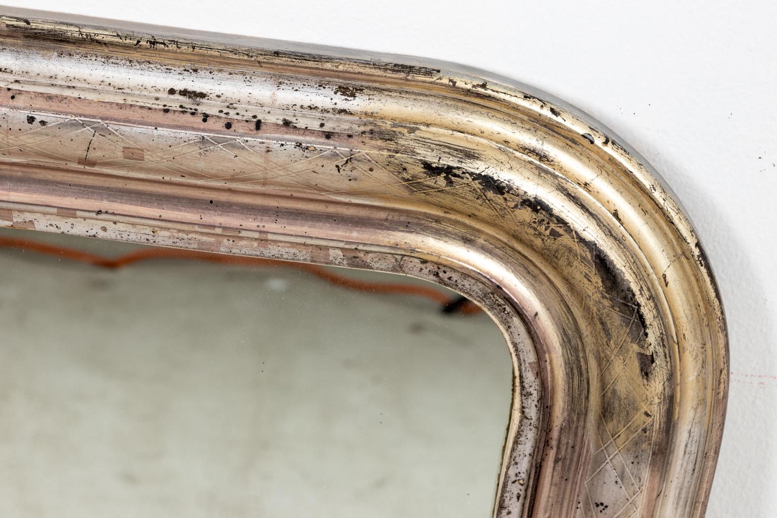 19th Century Louis Phillippe Silver Gilt Mirror 1