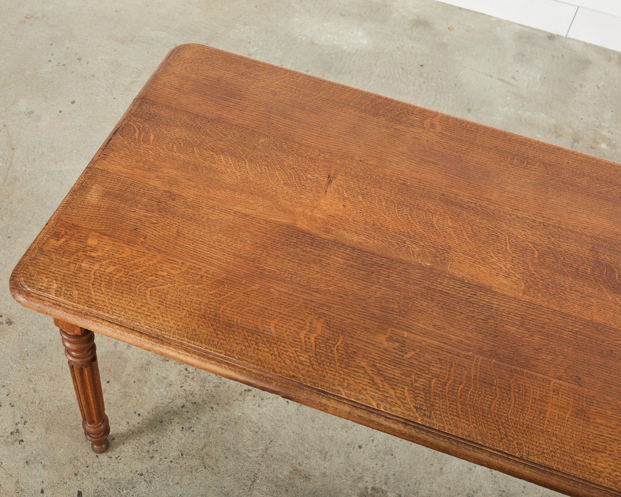 19th Century Louis Phllippe Style Oak Writing Table or Desk For Sale 4