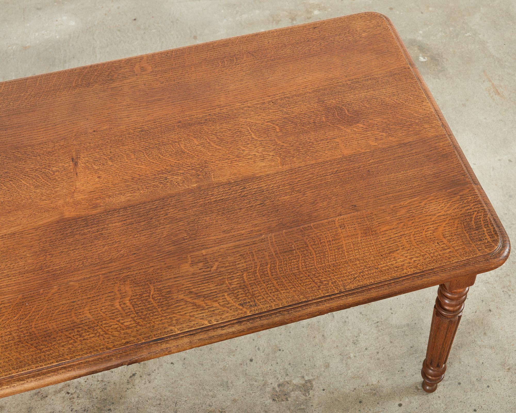 19th Century Louis Phllippe Style Oak Writing Table or Desk For Sale 5