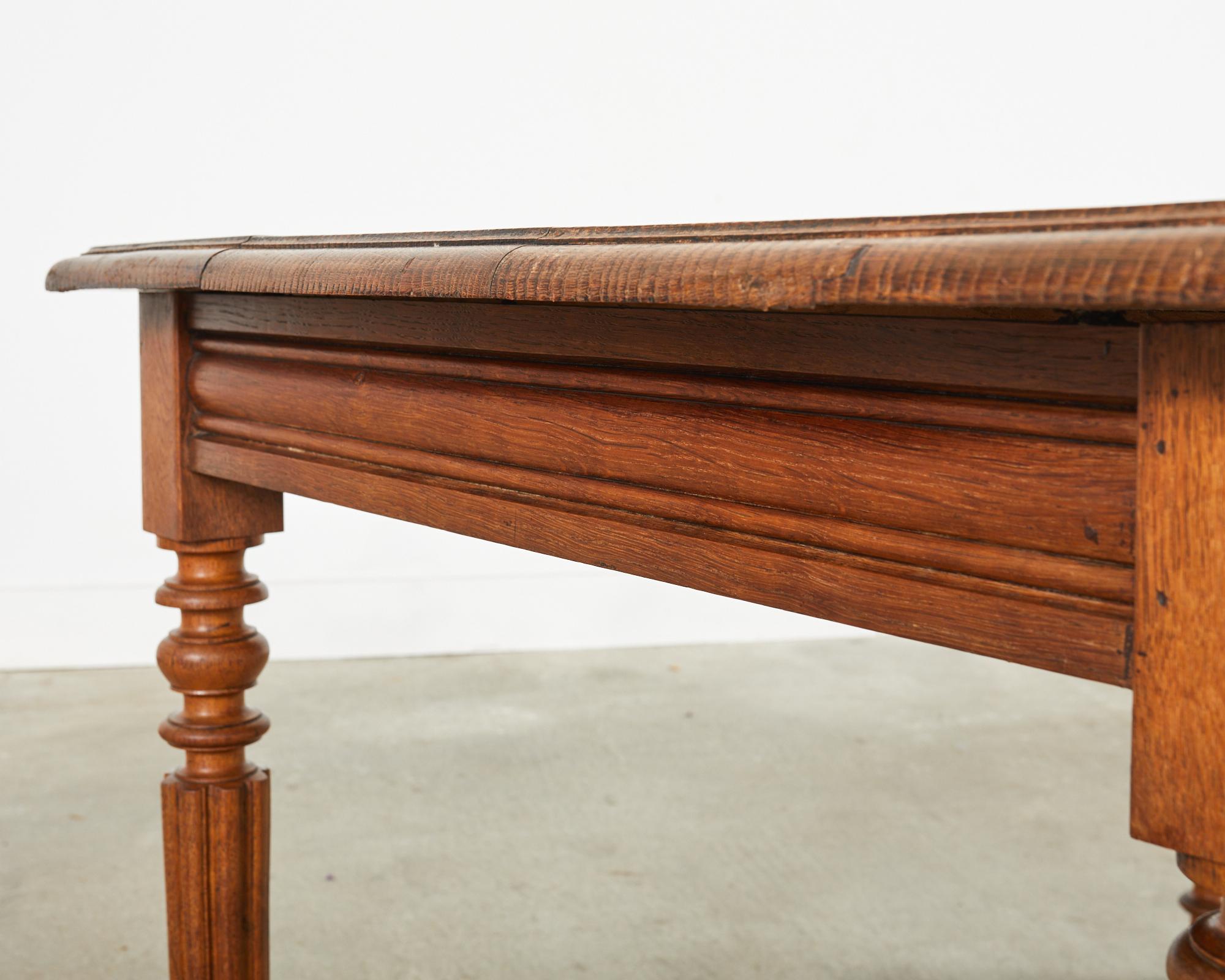 19th Century Louis Phllippe Style Oak Writing Table or Desk For Sale 12