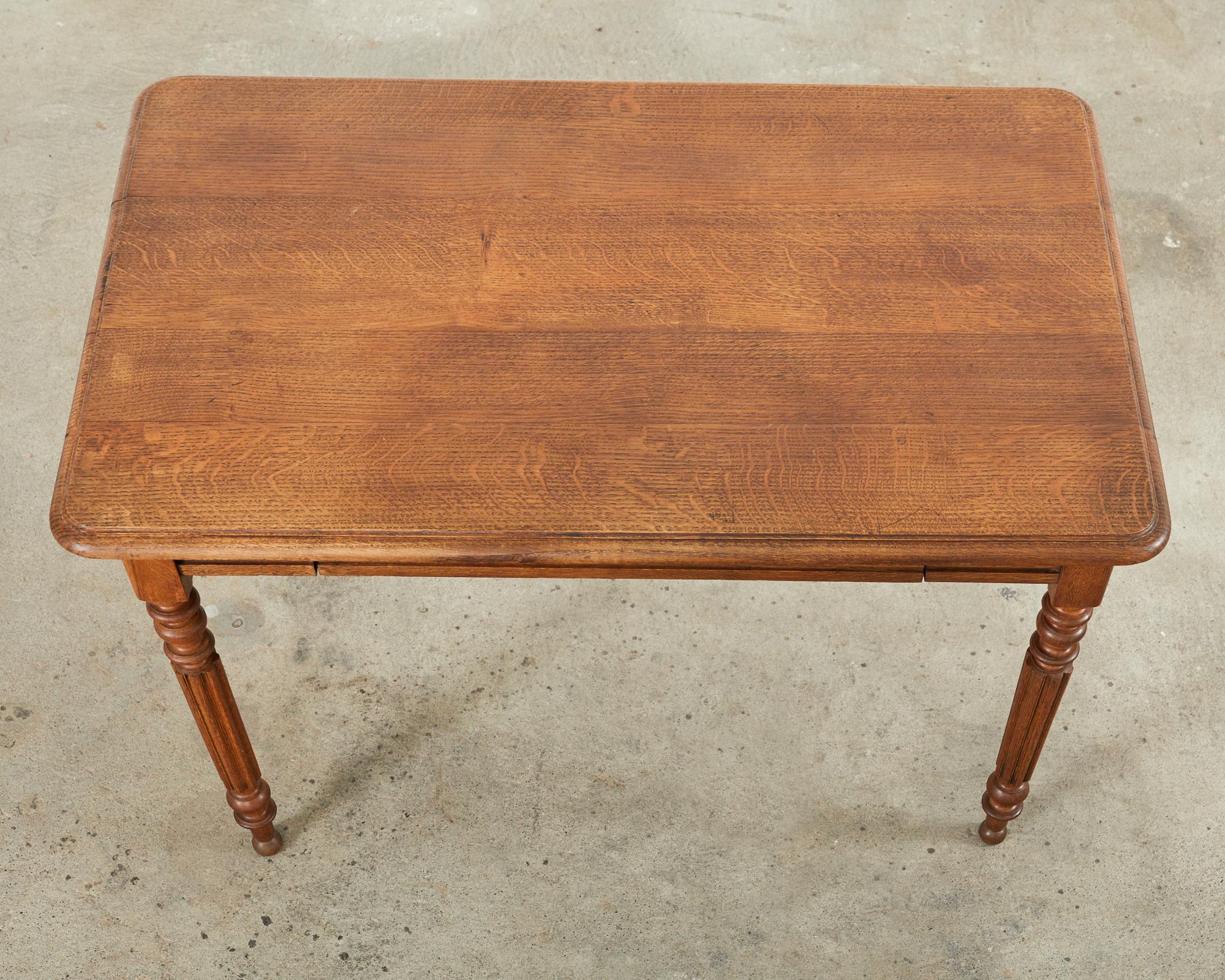 19th Century Louis Phllippe Style Oak Writing Table or Desk In Good Condition For Sale In Rio Vista, CA