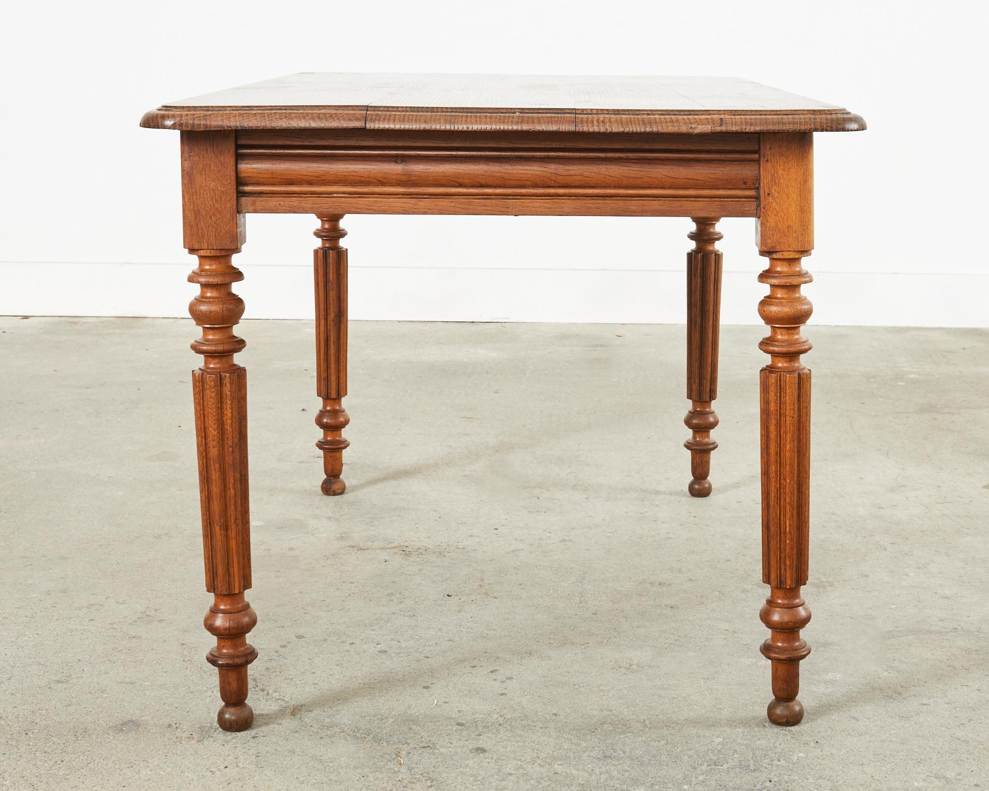 19th Century Louis Phllippe Style Oak Writing Table or Desk For Sale 1