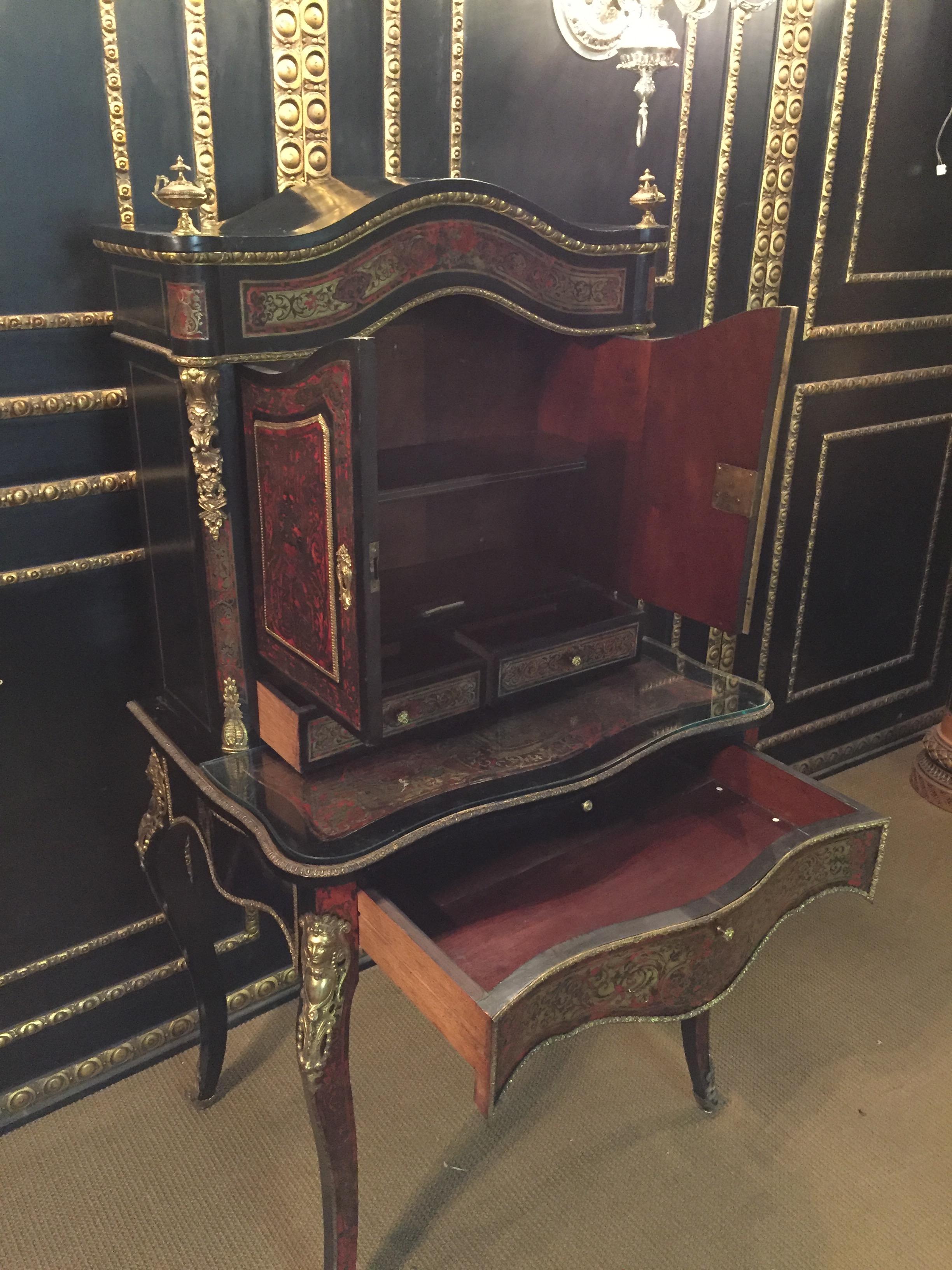 19. Jahrhundert Louis Quatorze Napoleon III. Boulle Meuble Sekretär (Louis XIV.) im Angebot