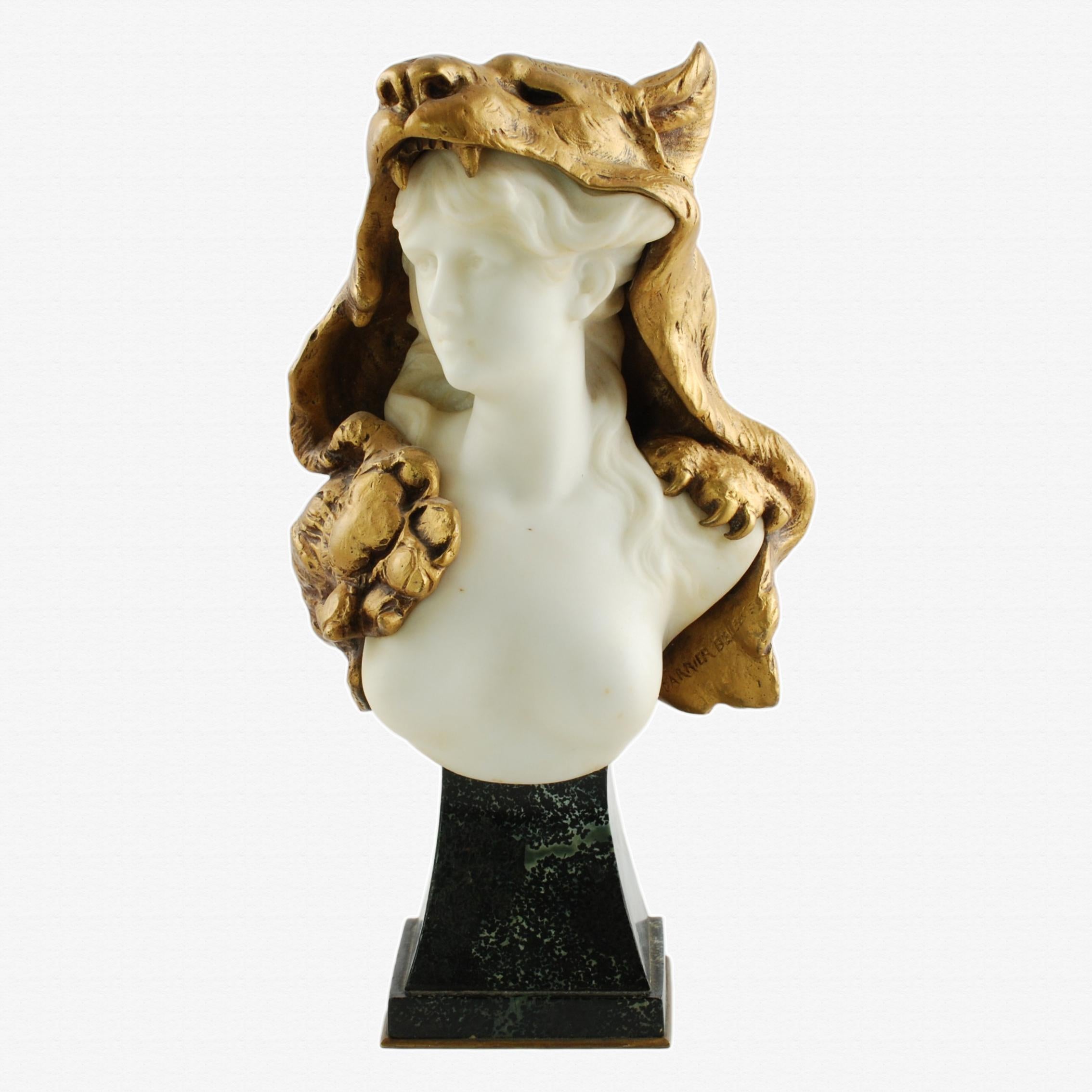 Questo busto della fine del XIX secolo fu eseguito dal pittore e scultore francese Louis-Robert Carrier-Belleuse (1848-1913), figlio e allievo del famoso scultore Albert-Ernest Carrier-Belleuse. Oltre a studiare con il padre, Louis-Robert si formò