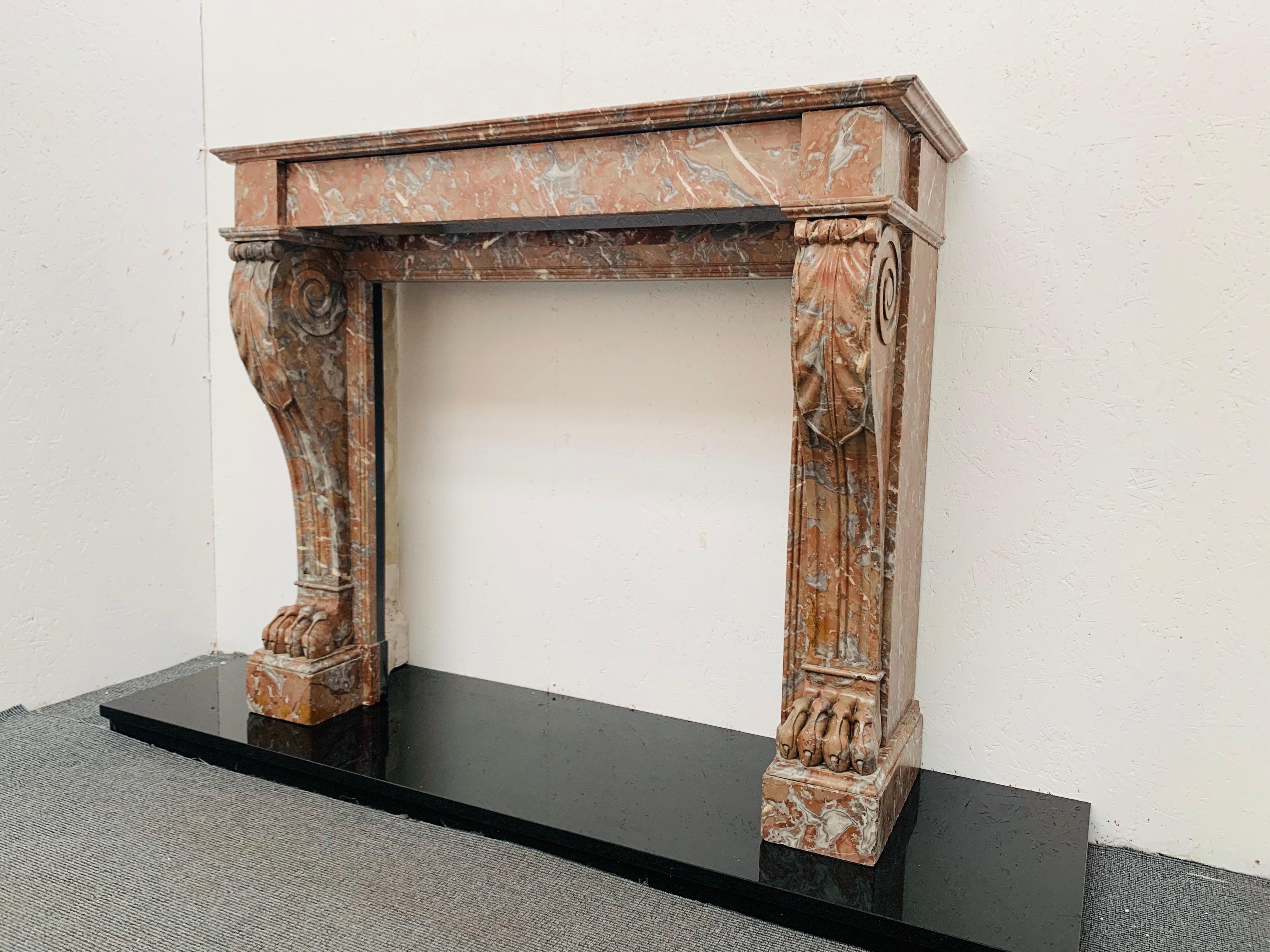 Louis Philippe 19th Century Louis Rouge Marble Mantlepiece For Sale