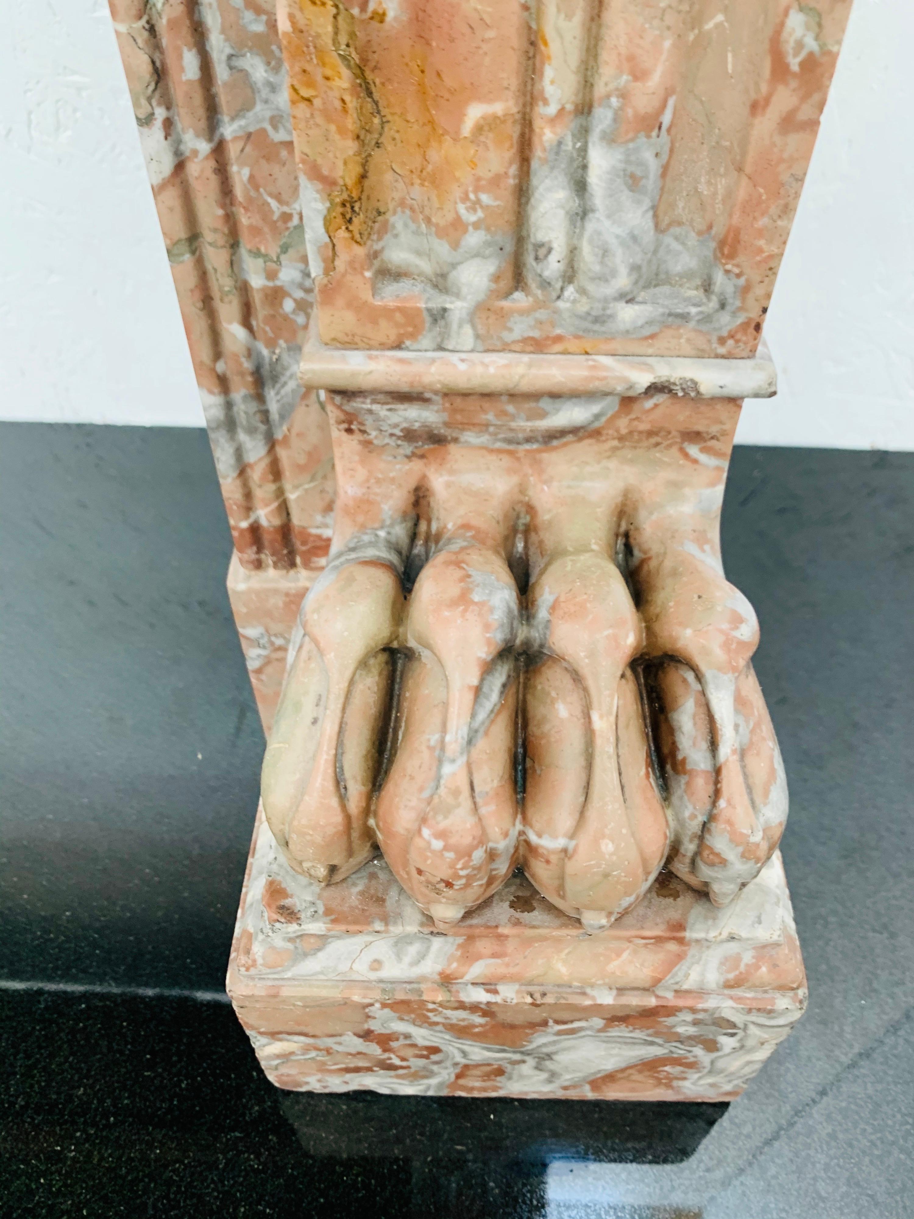 19th Century Louis Rouge Marble Mantlepiece For Sale 3