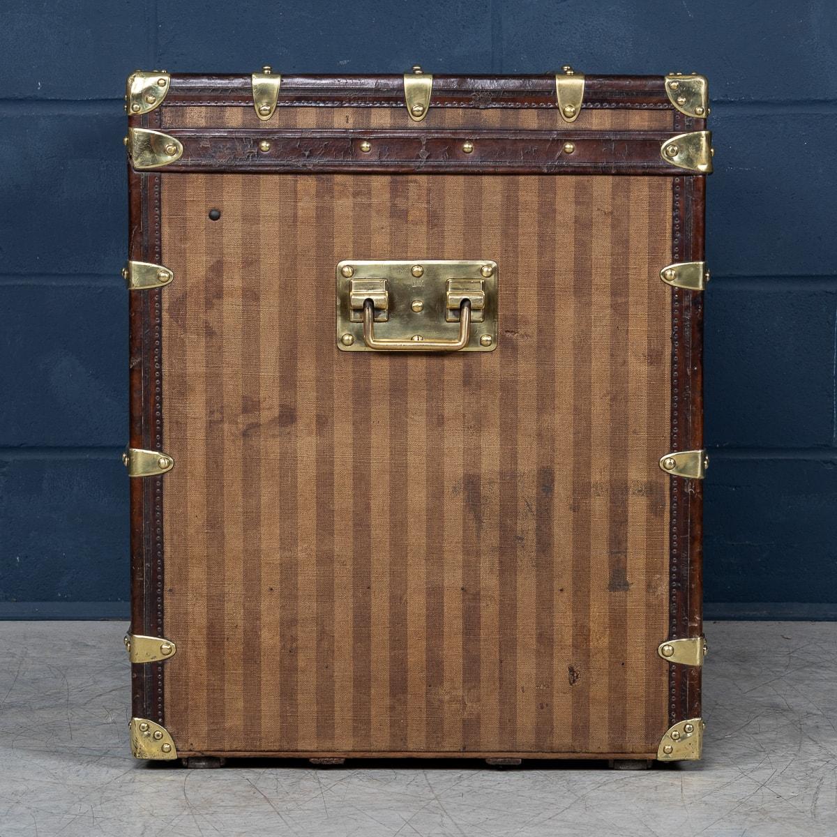 20th Century 19th Century Louis Vuitton Courier Trunk In Striped Canvas, France c.1885 For Sale