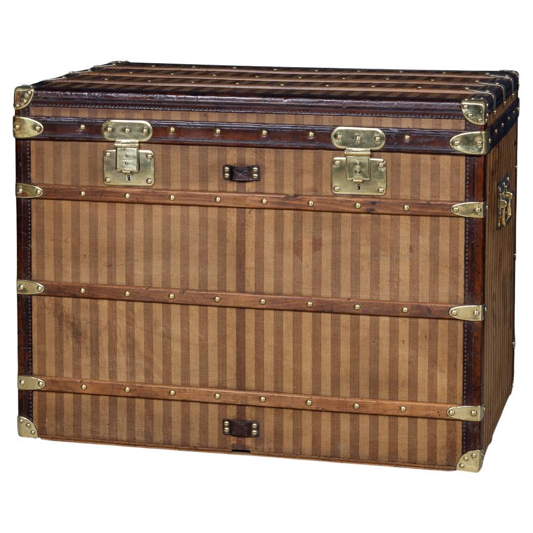 19th Century Louis Vuitton Courier Trunk In Striped Canvas, France c.1885