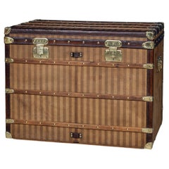 19th Century Louis Vuitton Courier Trunk In Striped Canvas, France c.1885