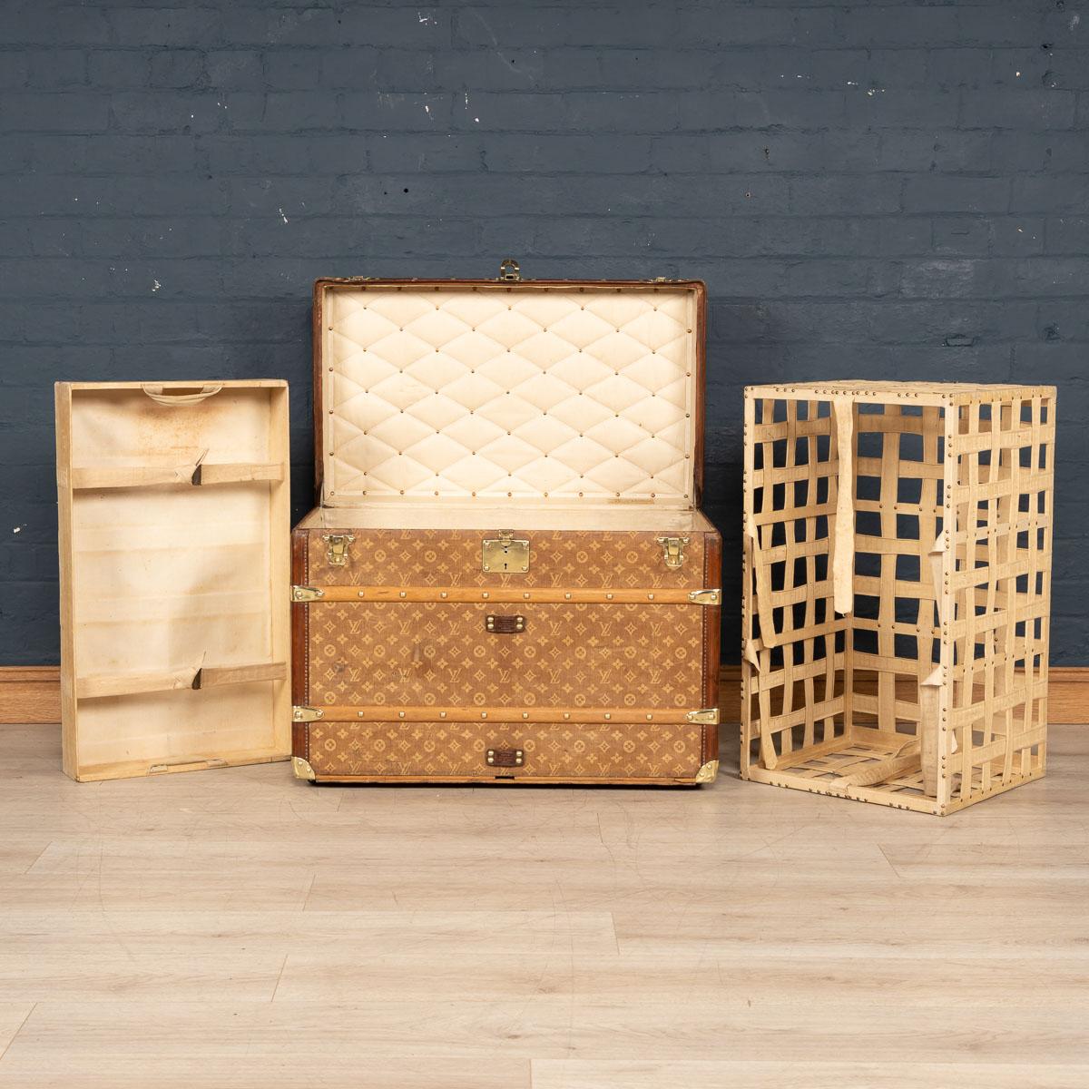 19th Century Louis Vuitton Trunk in Woven Canvas, Paris, circa 1896 In Good Condition In Royal Tunbridge Wells, Kent