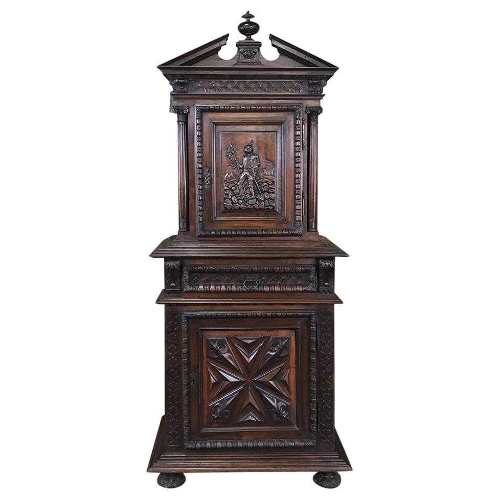 19th Century Louis XIII French Walnut Two-Tiered Cabinet