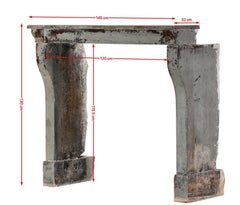 19th Century Louis XIII Rustic Limestone Fireplace  Original Patina  Rarety