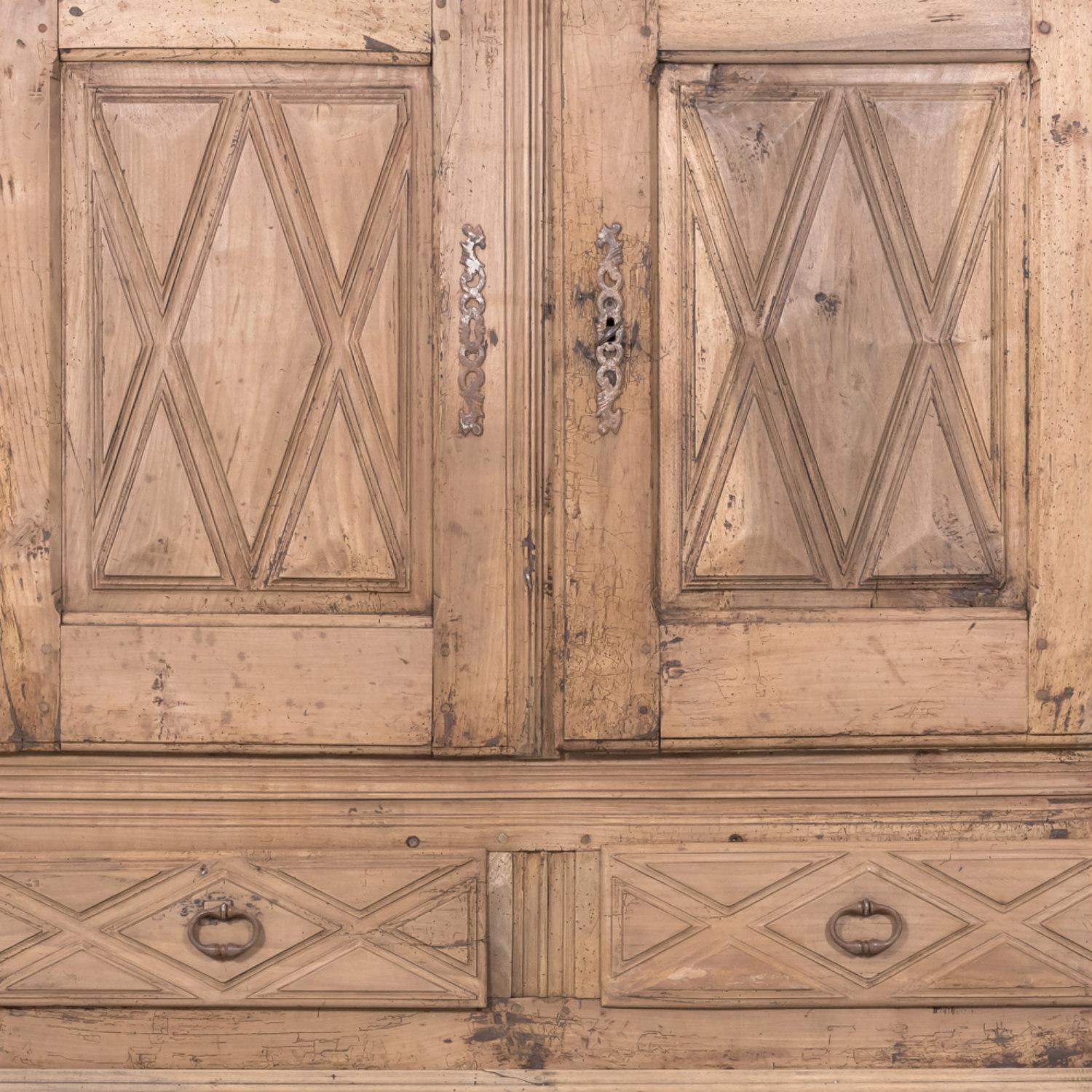 Late 19th Century 19th Century Louis XIII Style Bleached Walnut Buffet d'Appui