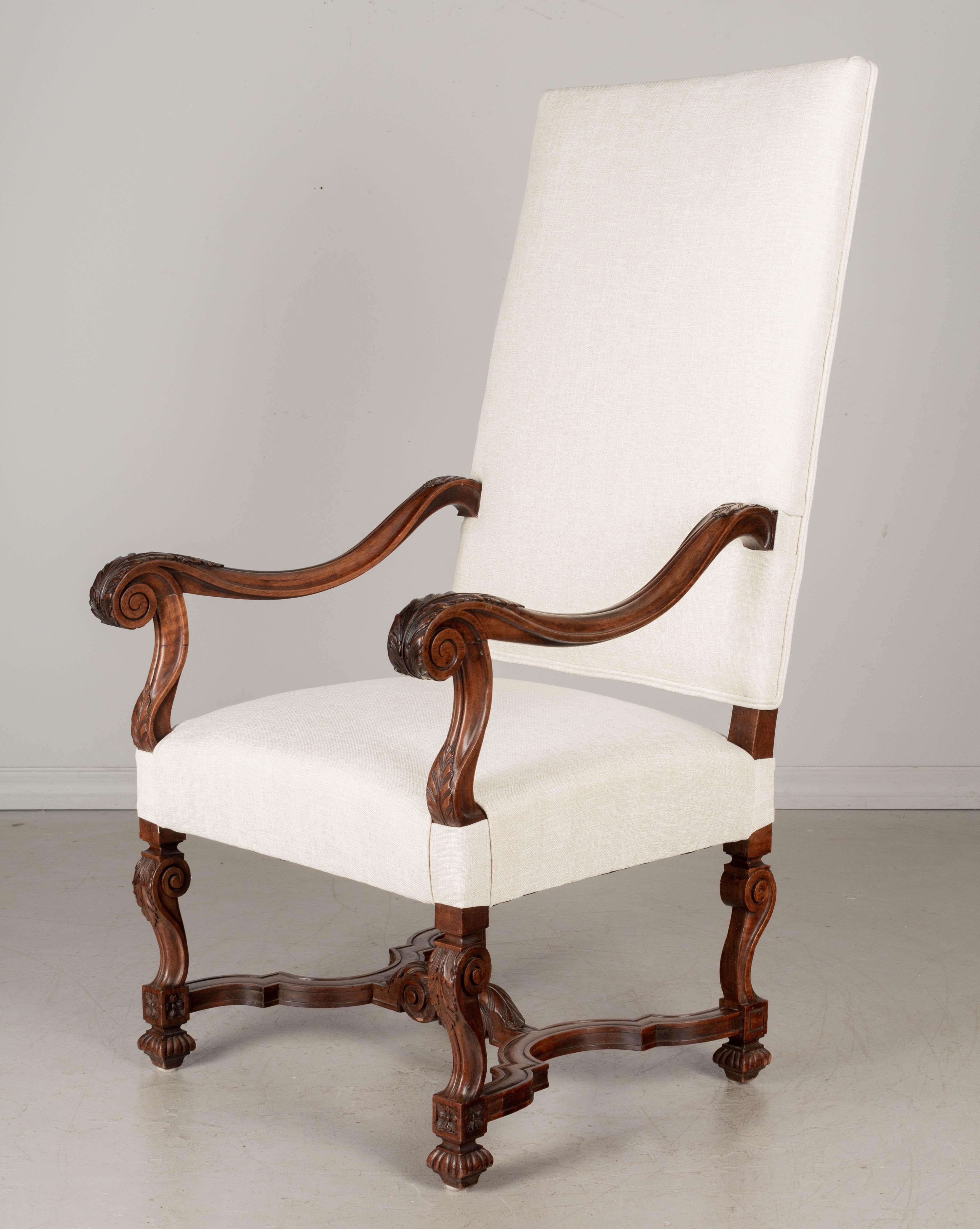 19th Century Louis XIII Style Fauteuil or Arm Chair In Good Condition In Winter Park, FL