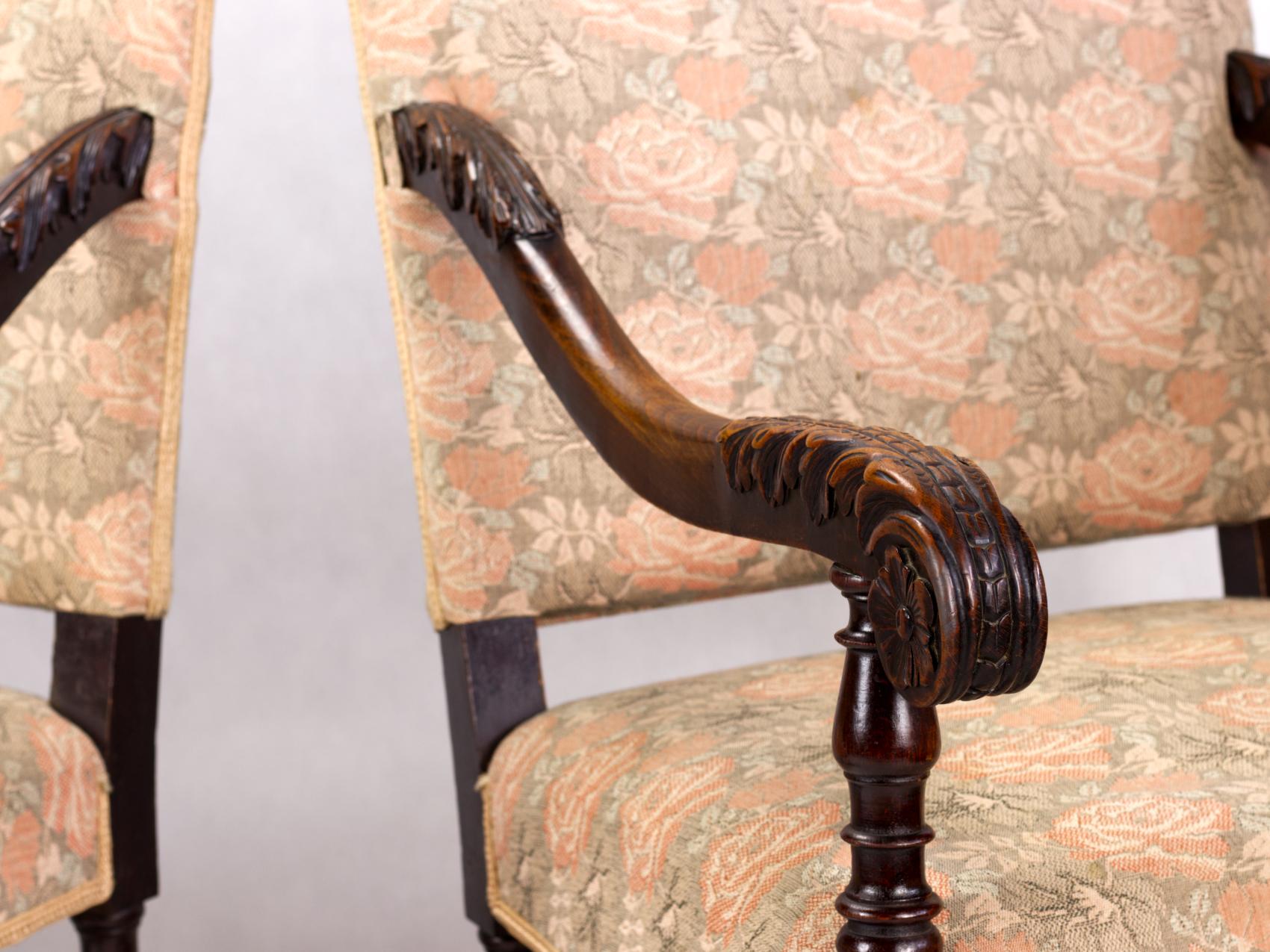 Salon-Suite, Sessel und Sofa im Louis-XIII-Stil des 19. Jahrhunderts im Angebot 10