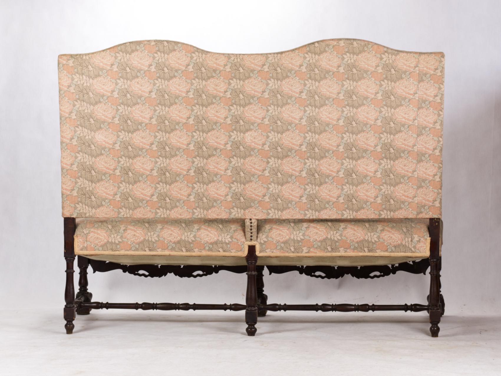 19th Century Louis XIII Style Salon Suite, Armchairs and Sofa For Sale 1