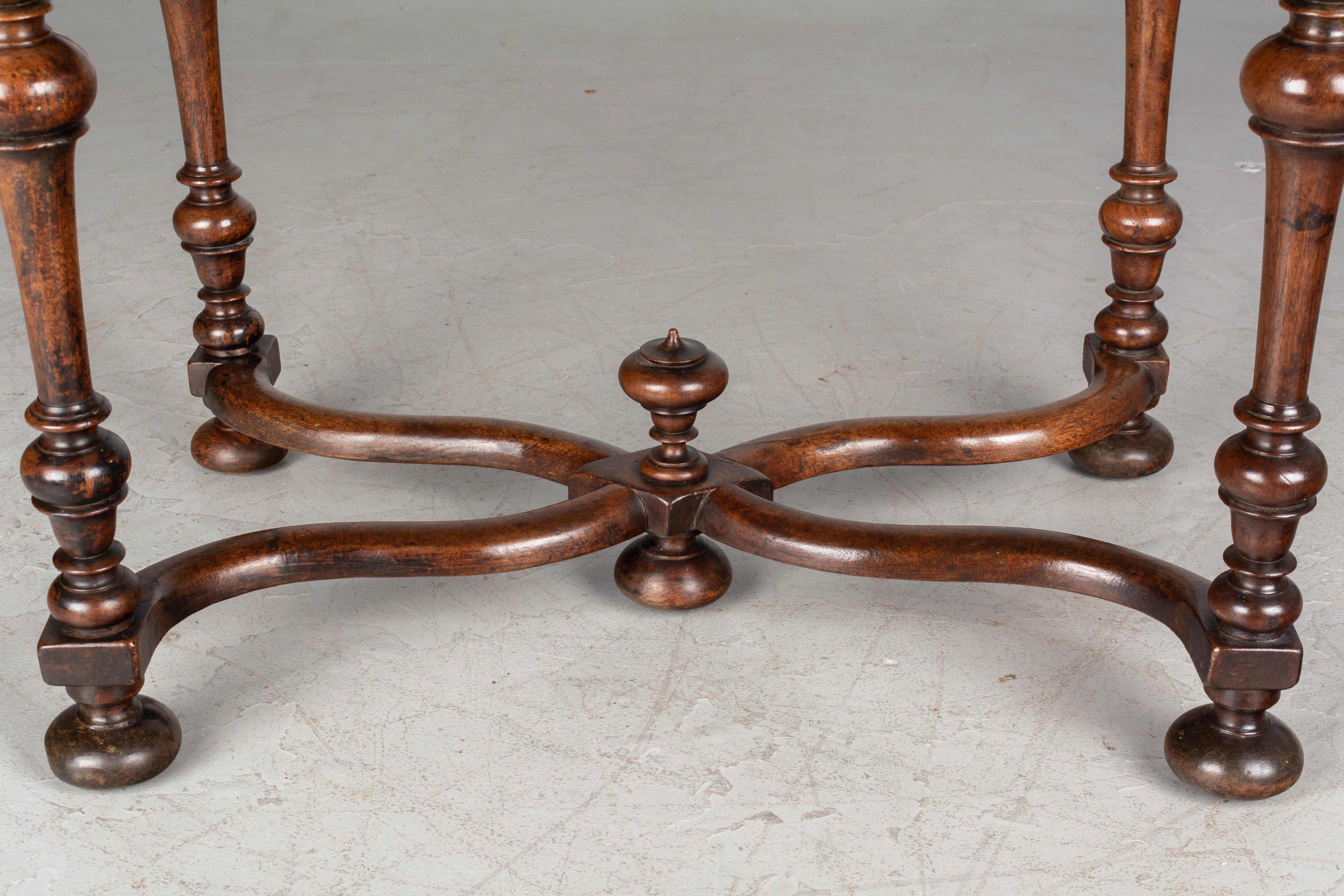 French 19th Century Louis XIII Style Walnut Side Table