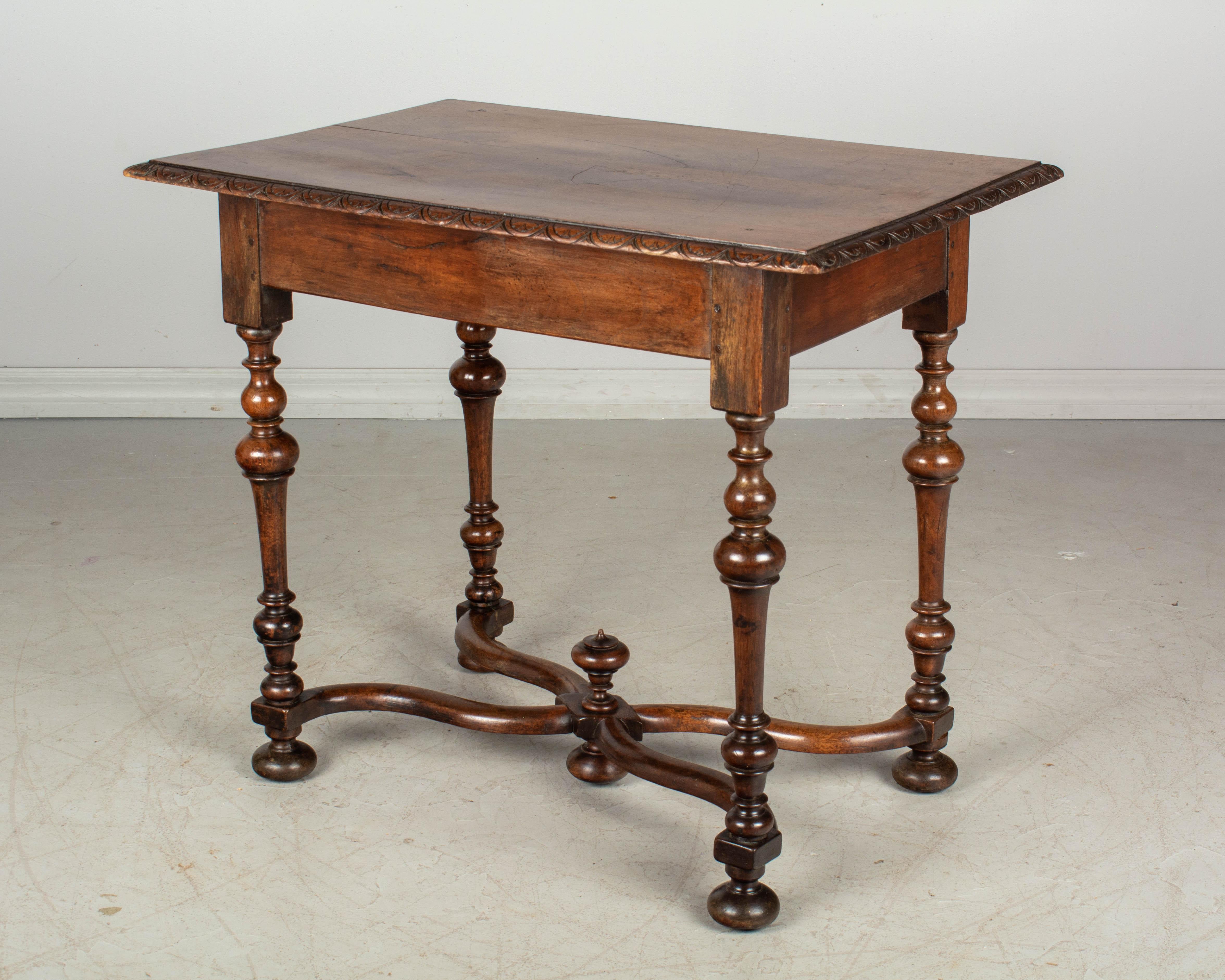 19th Century Louis XIII Style Walnut Side Table 2