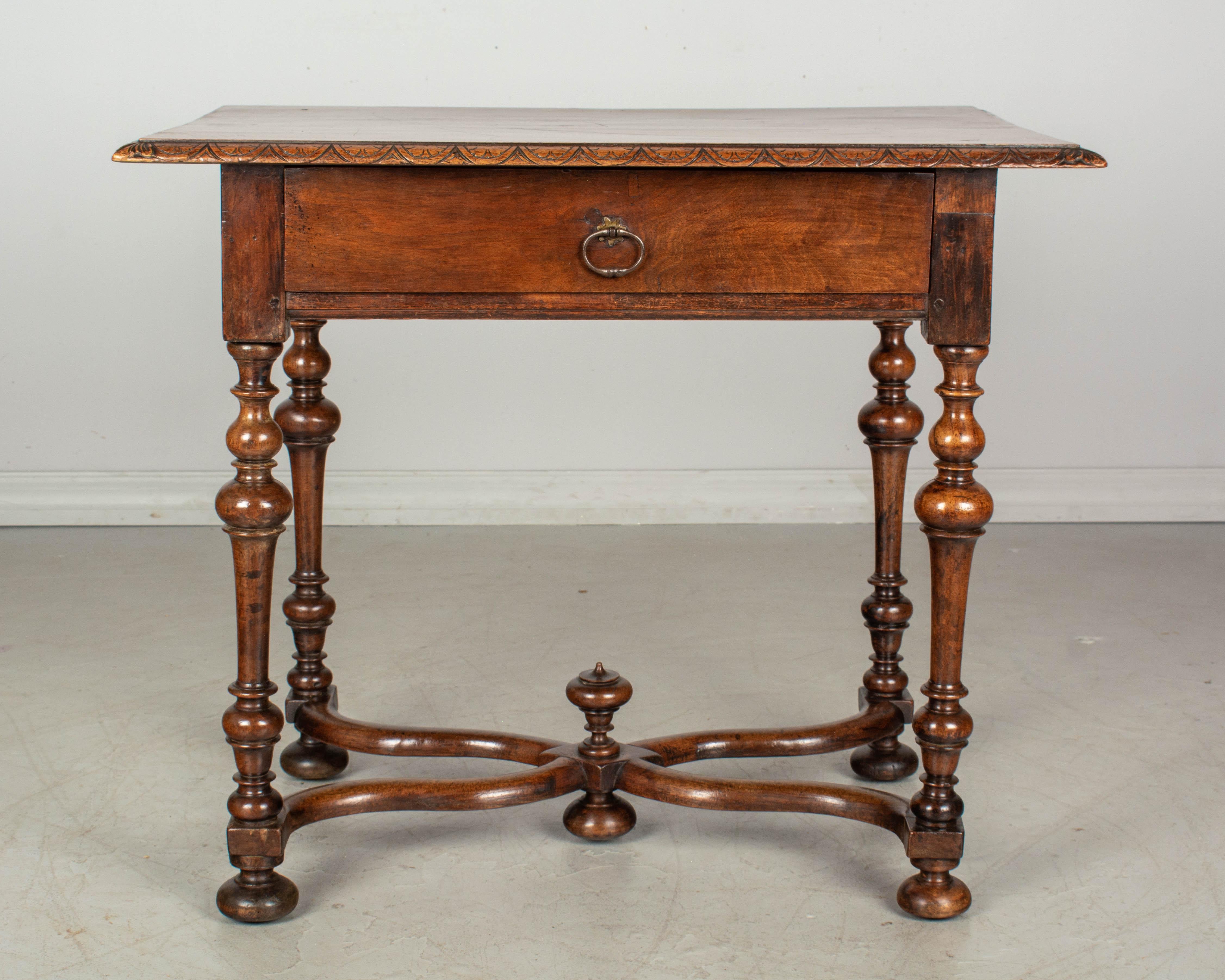 19th Century Louis XIII Style Walnut Side Table 4