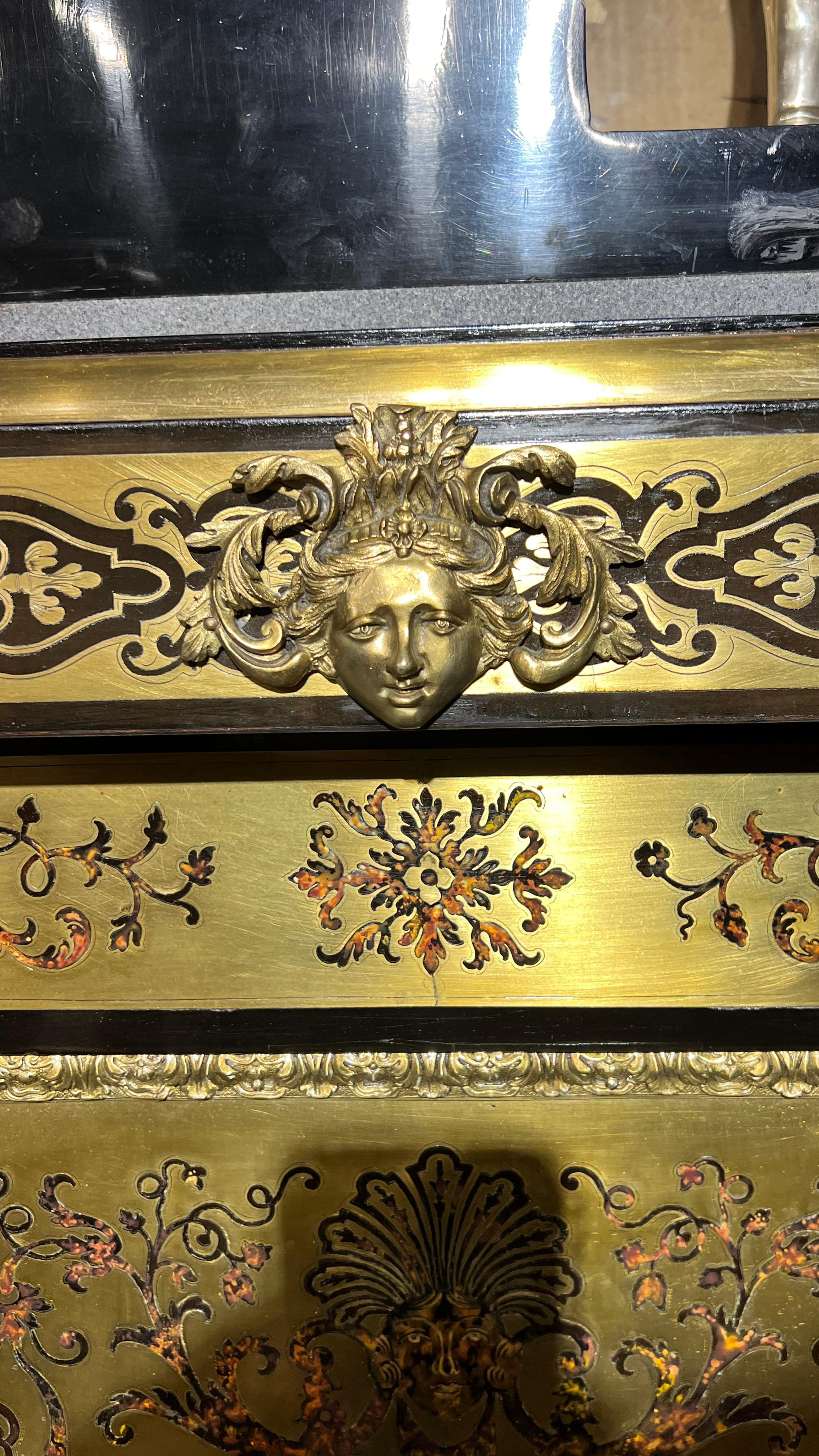 19th Century Louis XIV Boulle Style Ebonized Side Cabinet For Sale 6
