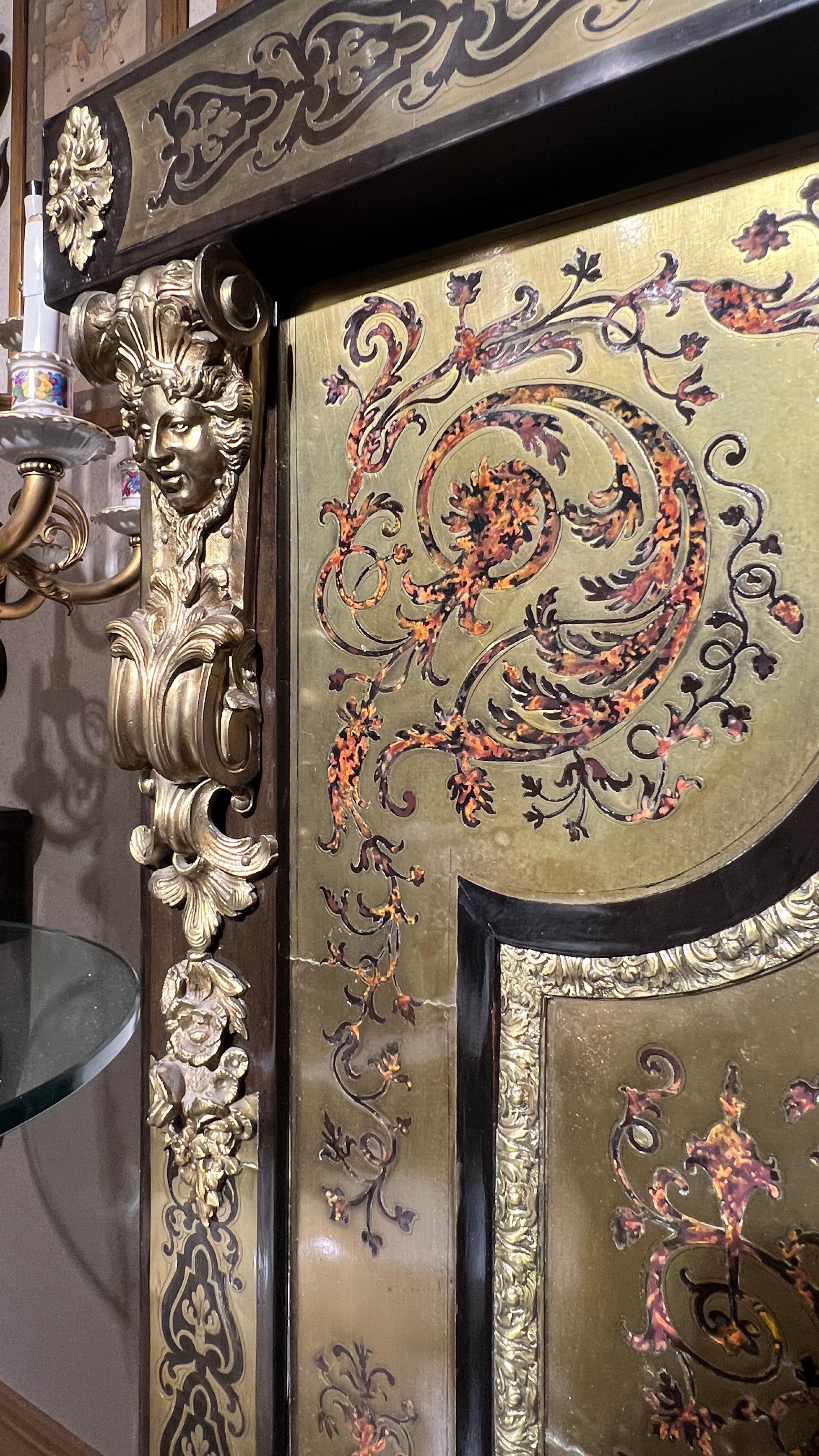 19th Century Louis XIV Boulle Style Ebonized Side Cabinet For Sale 8