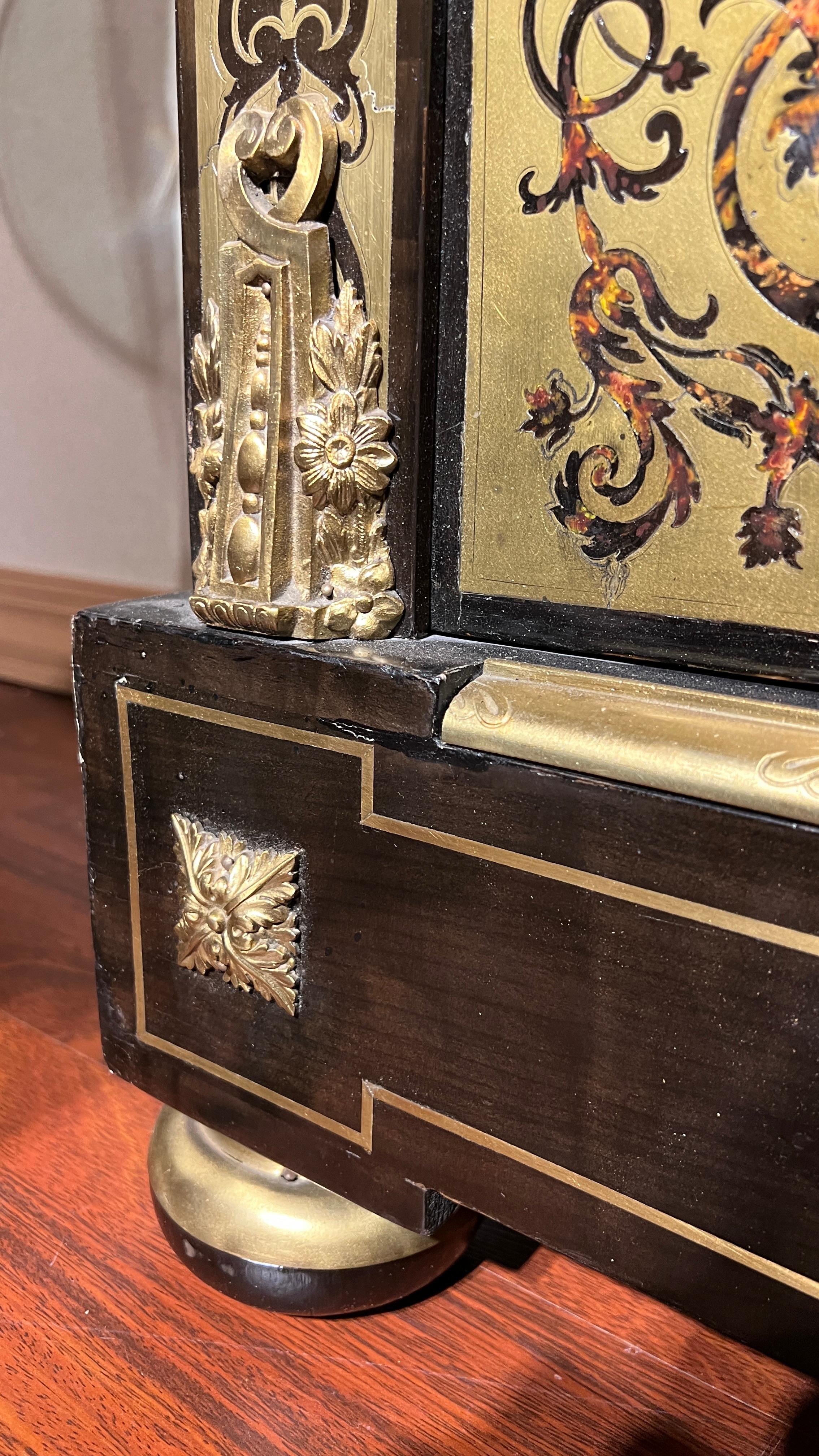 Brass 19th Century Louis XIV Boulle Style Ebonized Side Cabinet For Sale