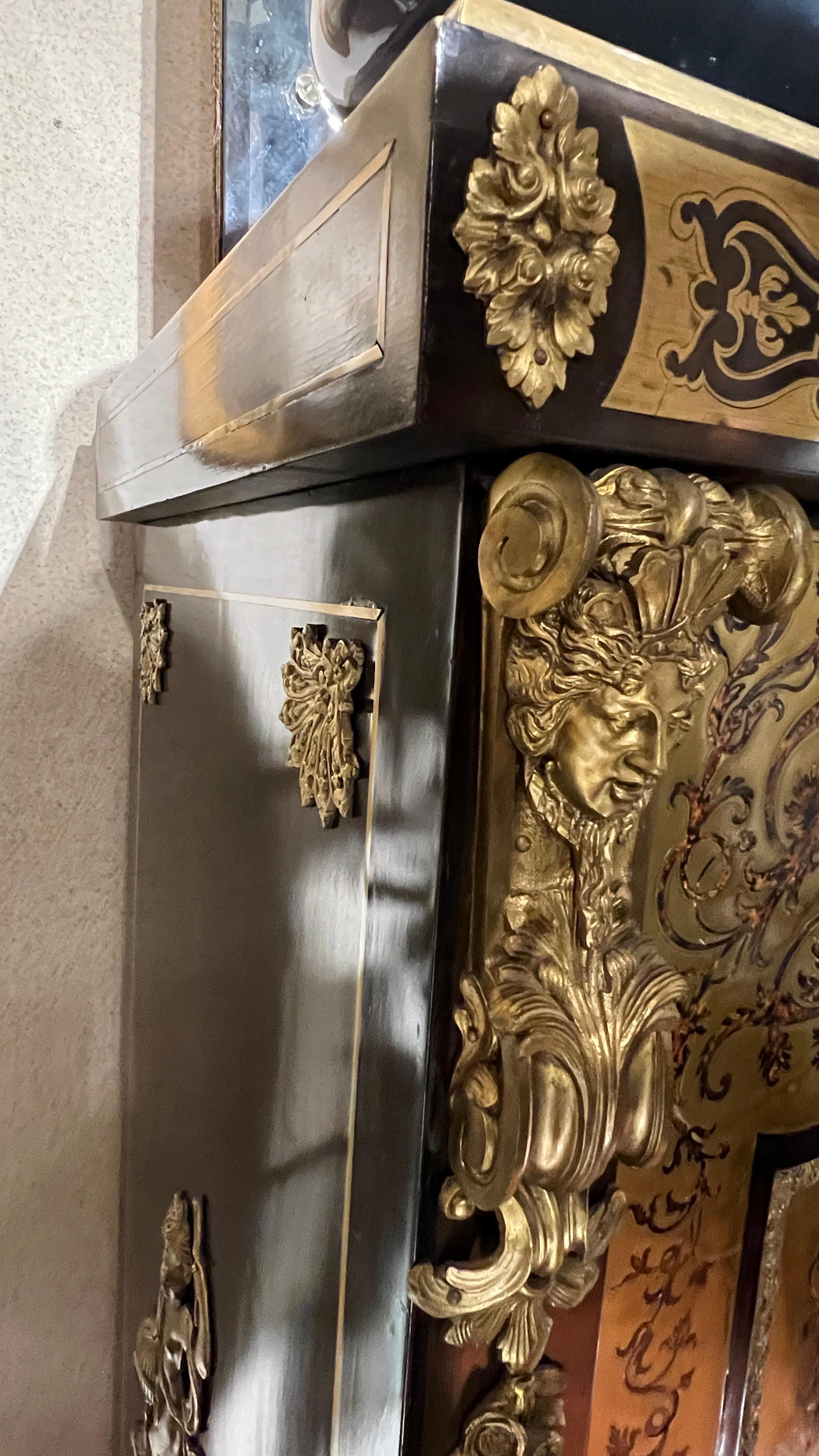 19th Century Louis XIV Boulle Style Ebonized Side Cabinet For Sale 1