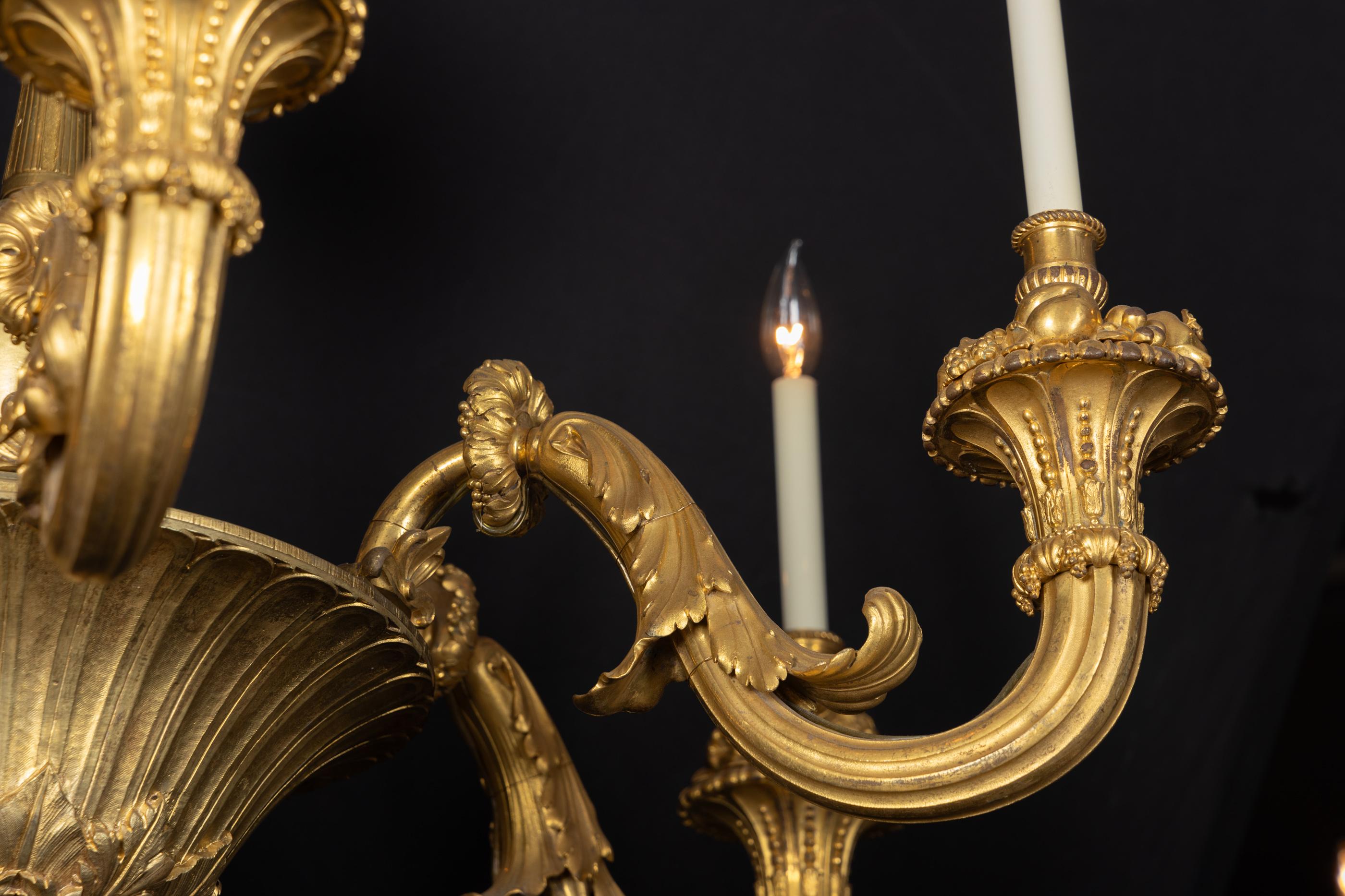Francese Lampadario in bronzo d'Ore Luigi XIV del XIX secolo in vendita