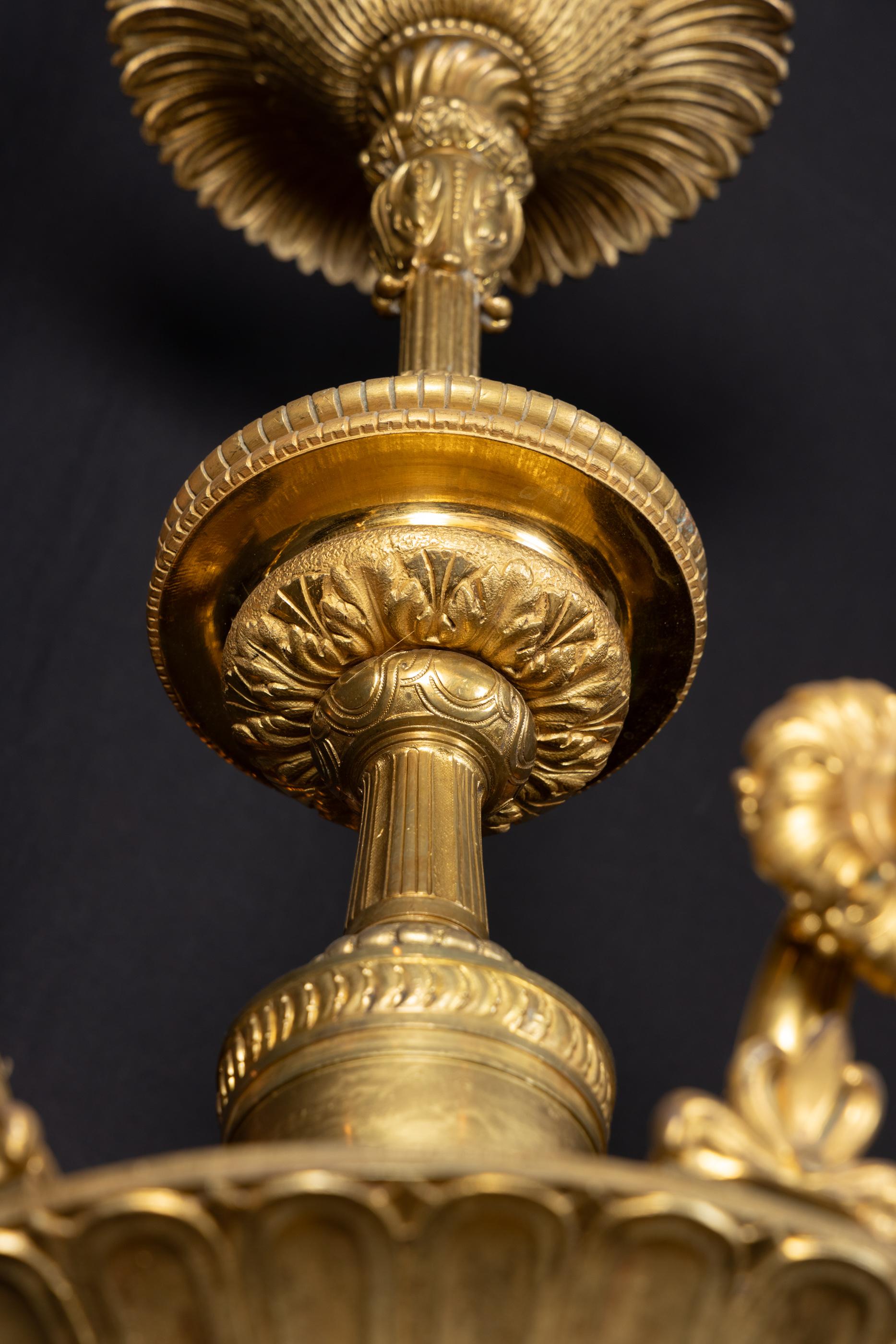 Lampadario in bronzo d'Ore Luigi XIV del XIX secolo In condizioni buone in vendita a New Orleans, LA
