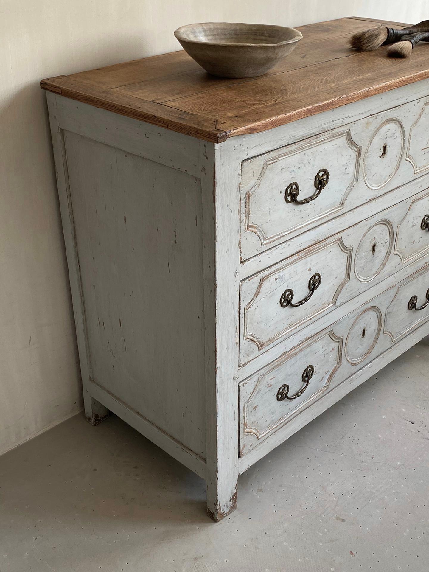 19th Century Louis XIV Oak Commode 1