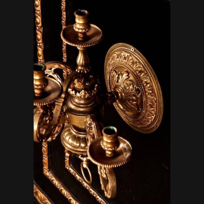 French 19th Century Louis XIV Style Bronze Pair of Wall Lights For Sale