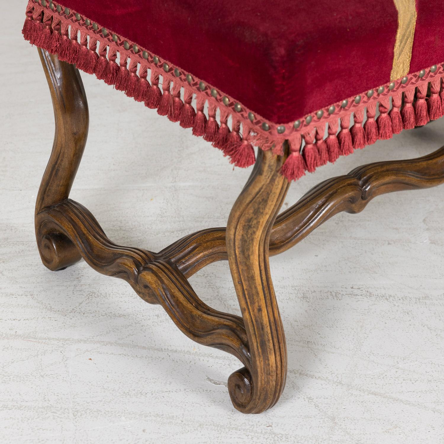19th Century Upholstered Spanish Catalan Bench  For Sale 6