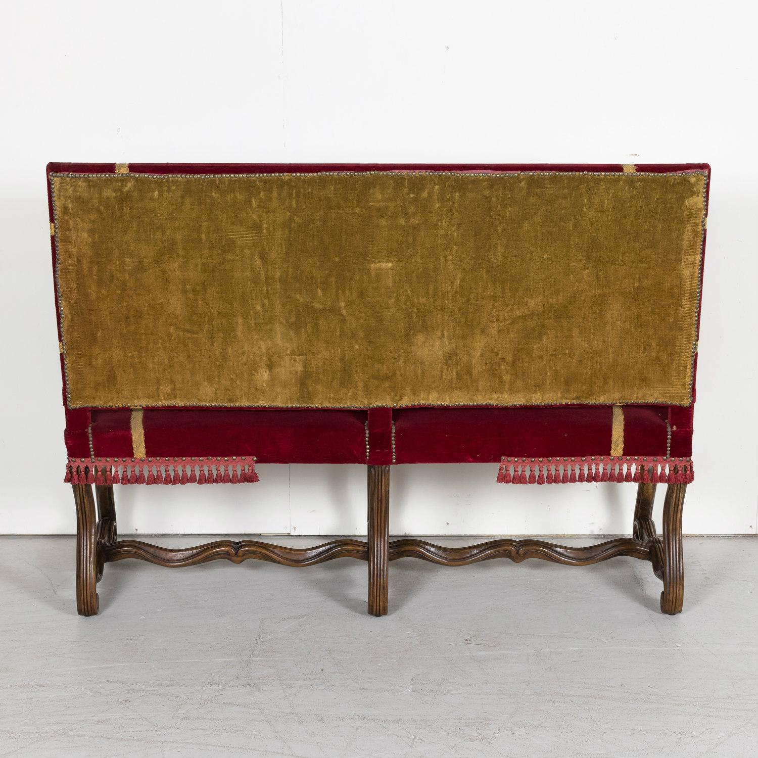 19th Century Upholstered Spanish Catalan Bench  For Sale 11