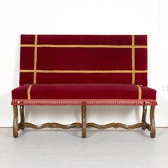 19th Century Upholstered Spanish Catalan Bench