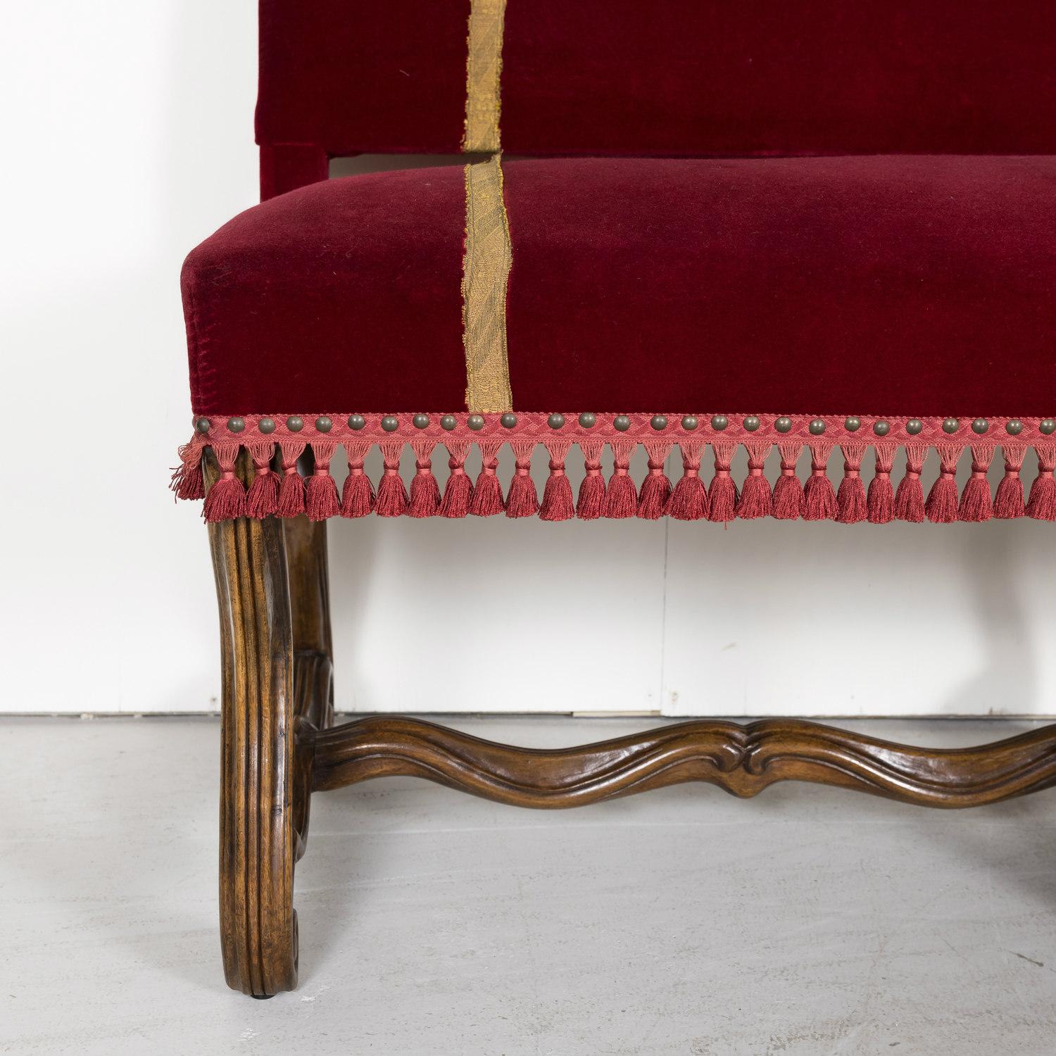19th Century Upholstered Spanish Catalan Bench  In Good Condition For Sale In Birmingham, AL
