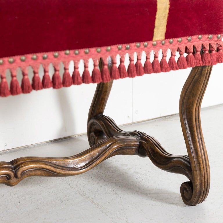 19th Century Upholstered Spanish Catalan Bench For Sale at 1stDibs