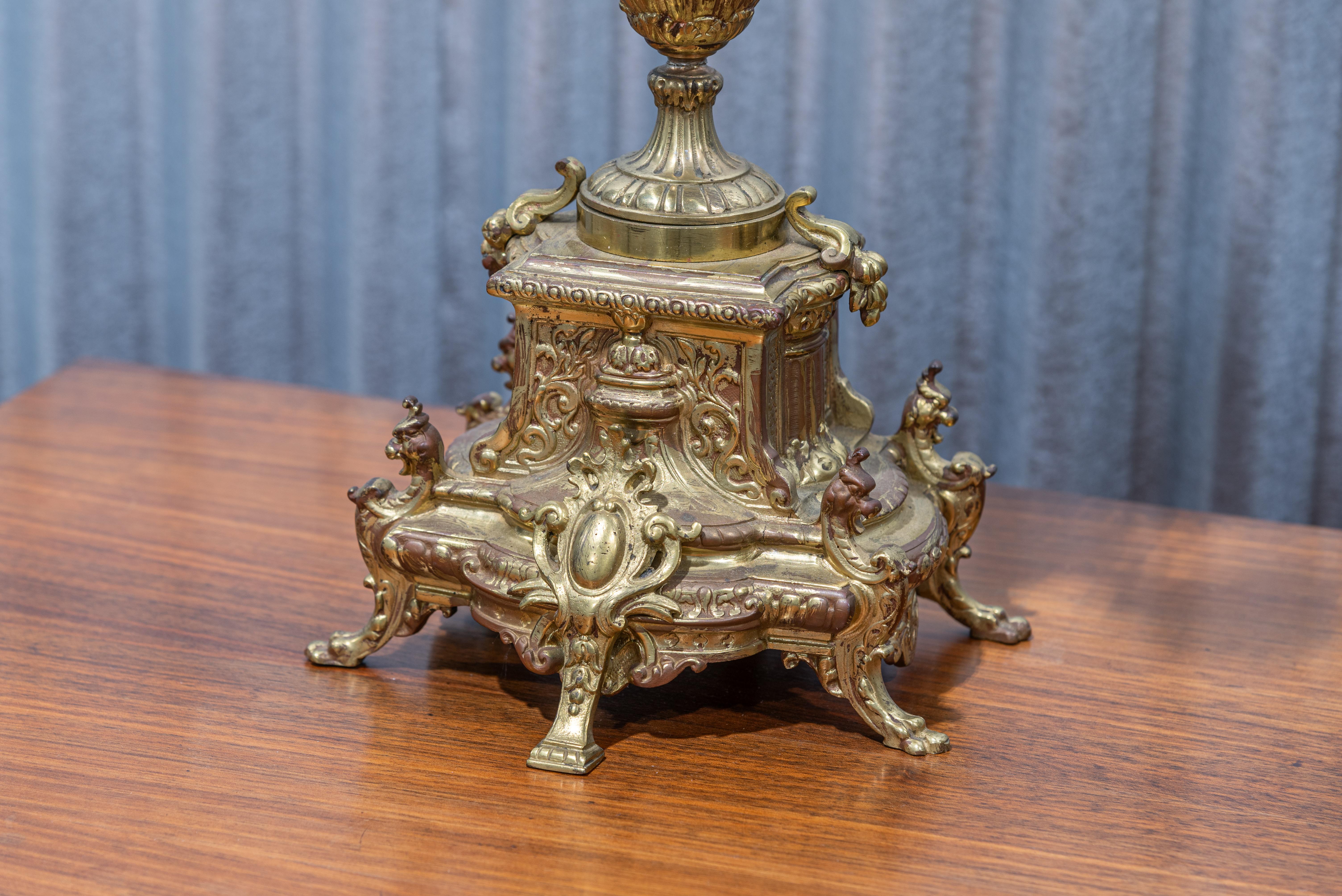Bronze 19th Century Louis XIV Style Mantel Clock