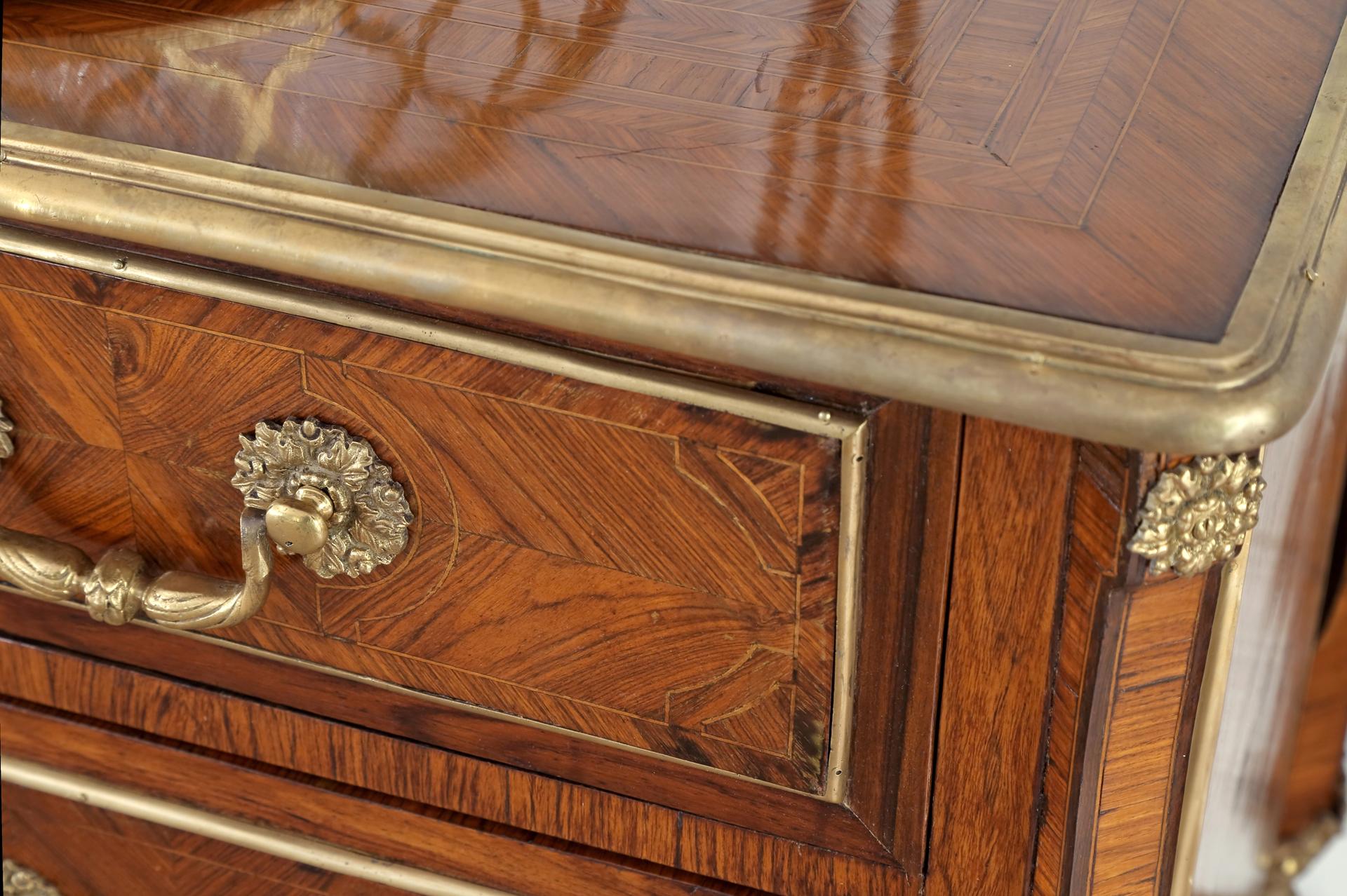 19th Century Louis XIV Style Marquetry and Gilt Bronze Mazarin Commode For Sale 2