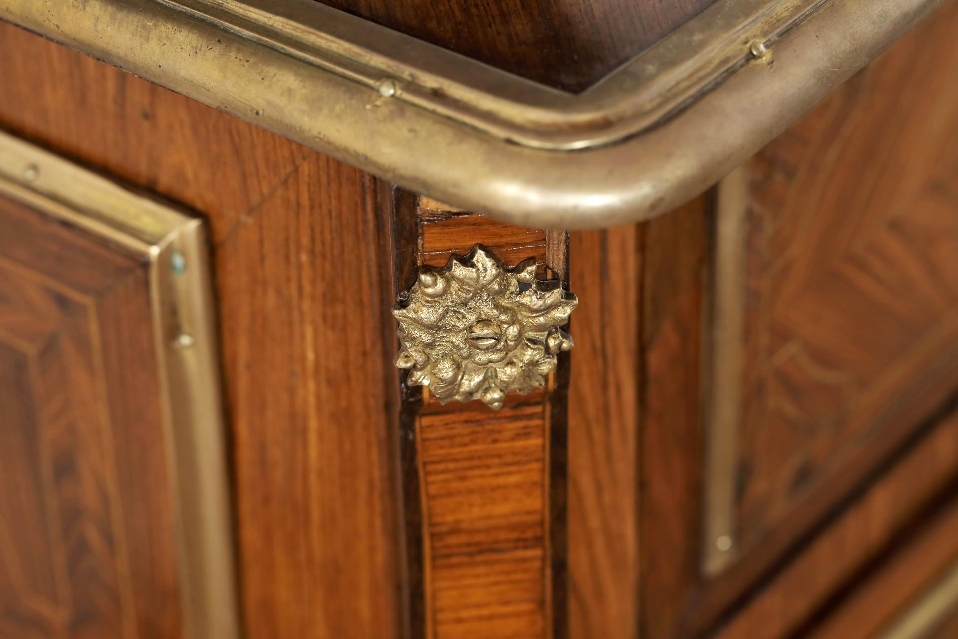 19th Century Louis XIV Style Marquetry and Gilt Bronze Mazarin Commode For Sale 4