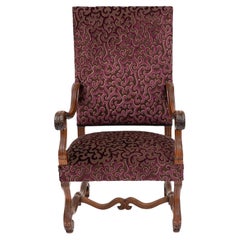 19th Century Louis XIV Style Walnut Fauteuil A La Reine