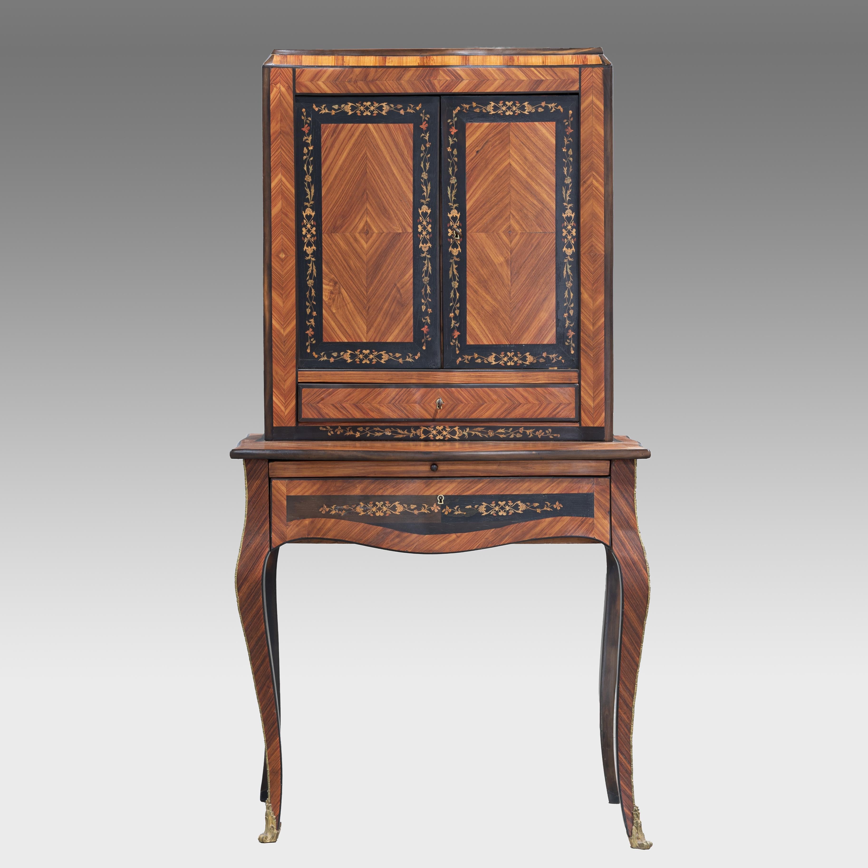 19. Jahrhundert Louis XV Bonheur Du Jour Schreibtisch (Louis XV.) im Angebot