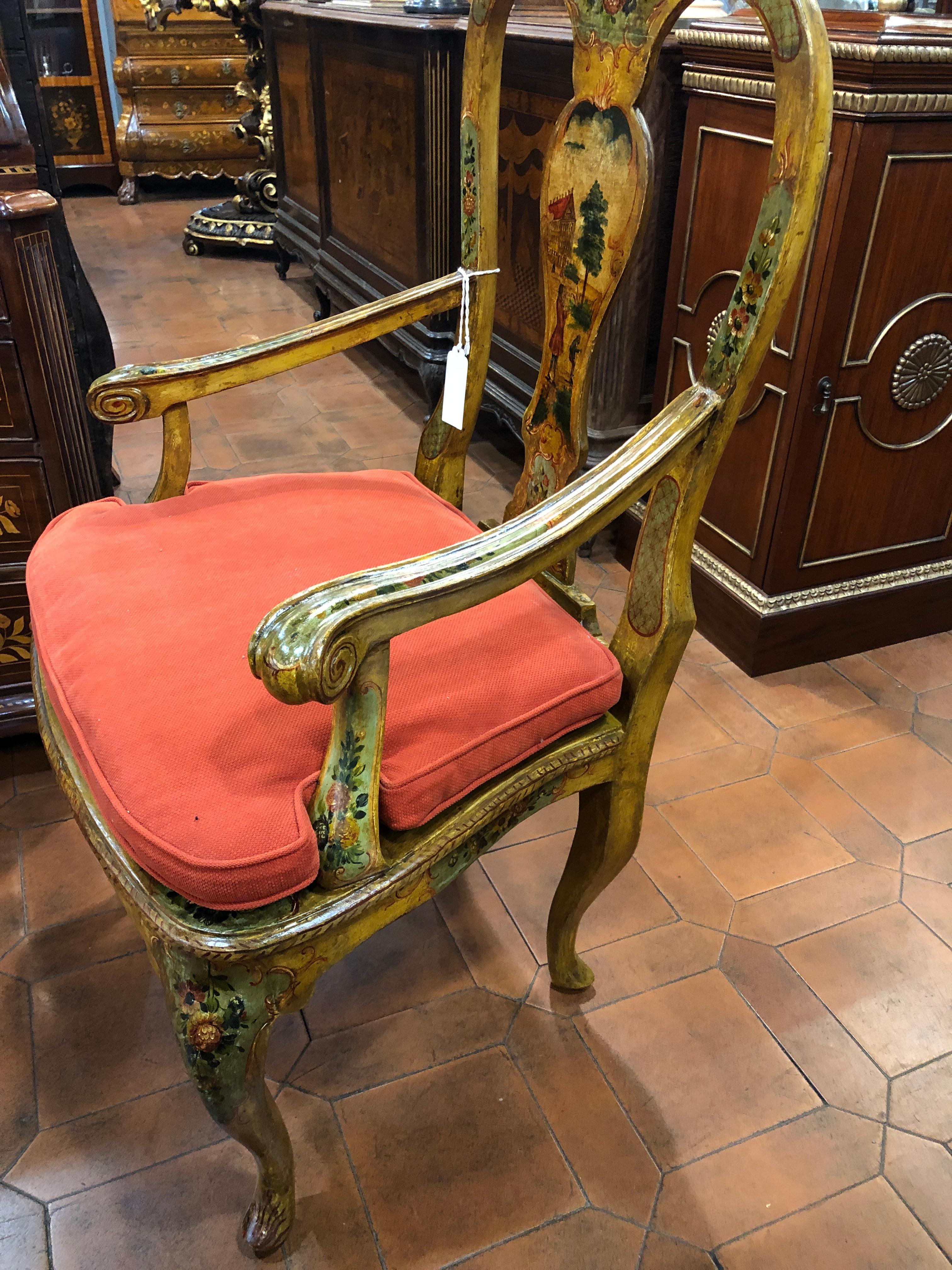 19th Century Louis XV Wood Lacquered Set of Sofa and Four Armchairs, 1880s In Good Condition In Roma, RM
